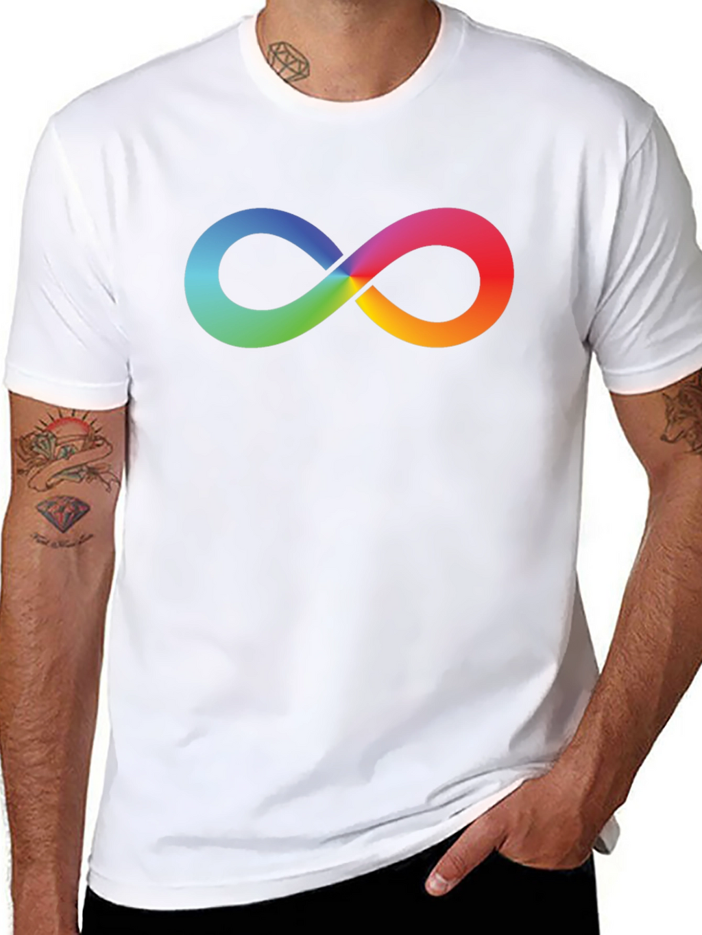 Rainbow Infinity Symbol Black T-Shirt