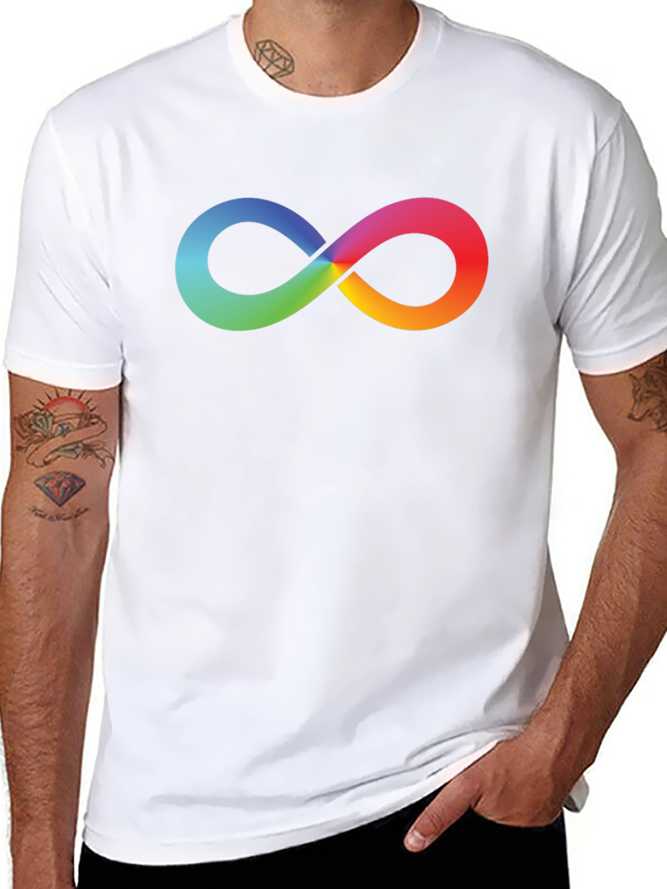 Rainbow Infinity Symbol Black T-Shirt