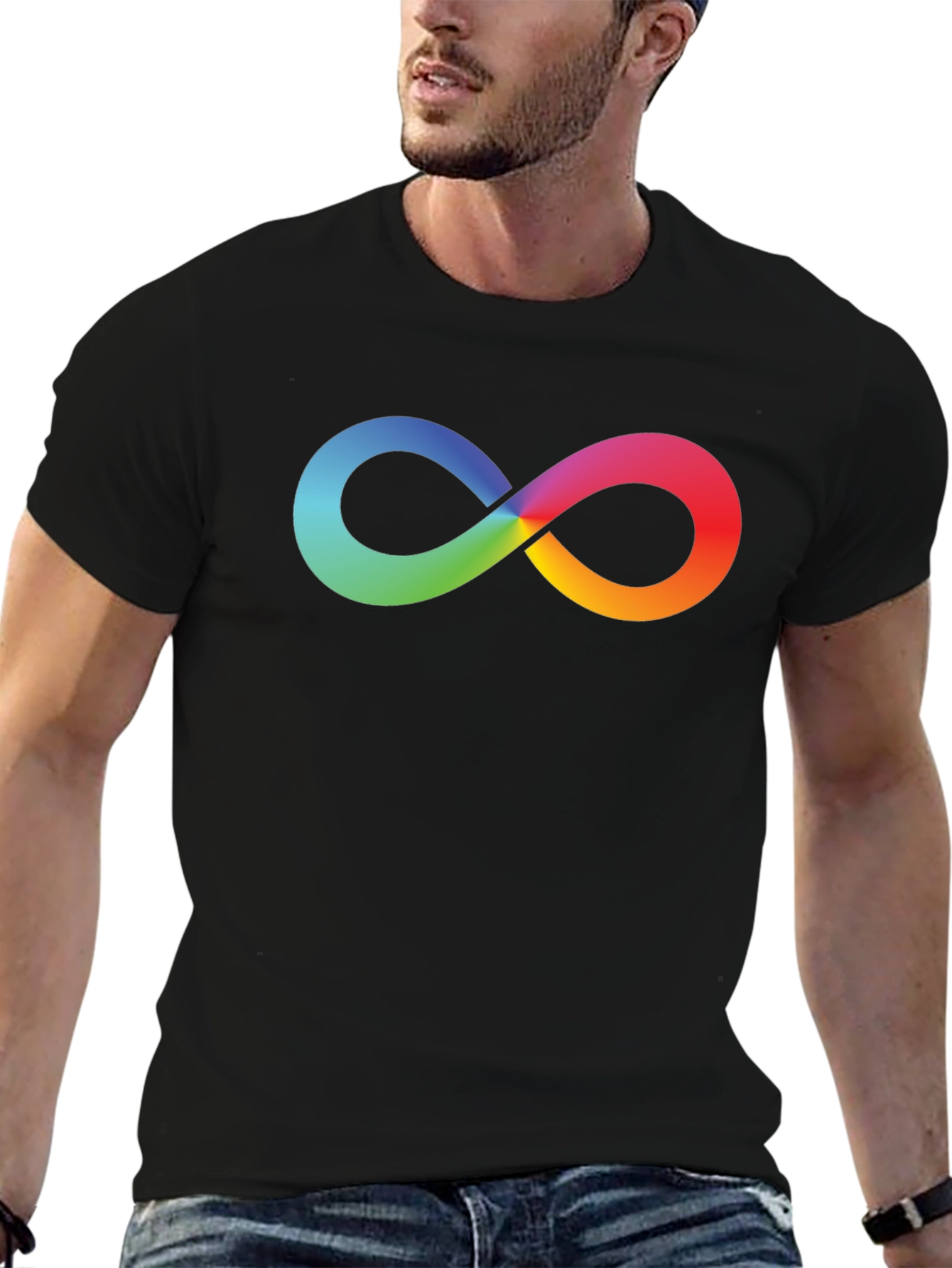 Rainbow Infinity Symbol Black T-Shirt