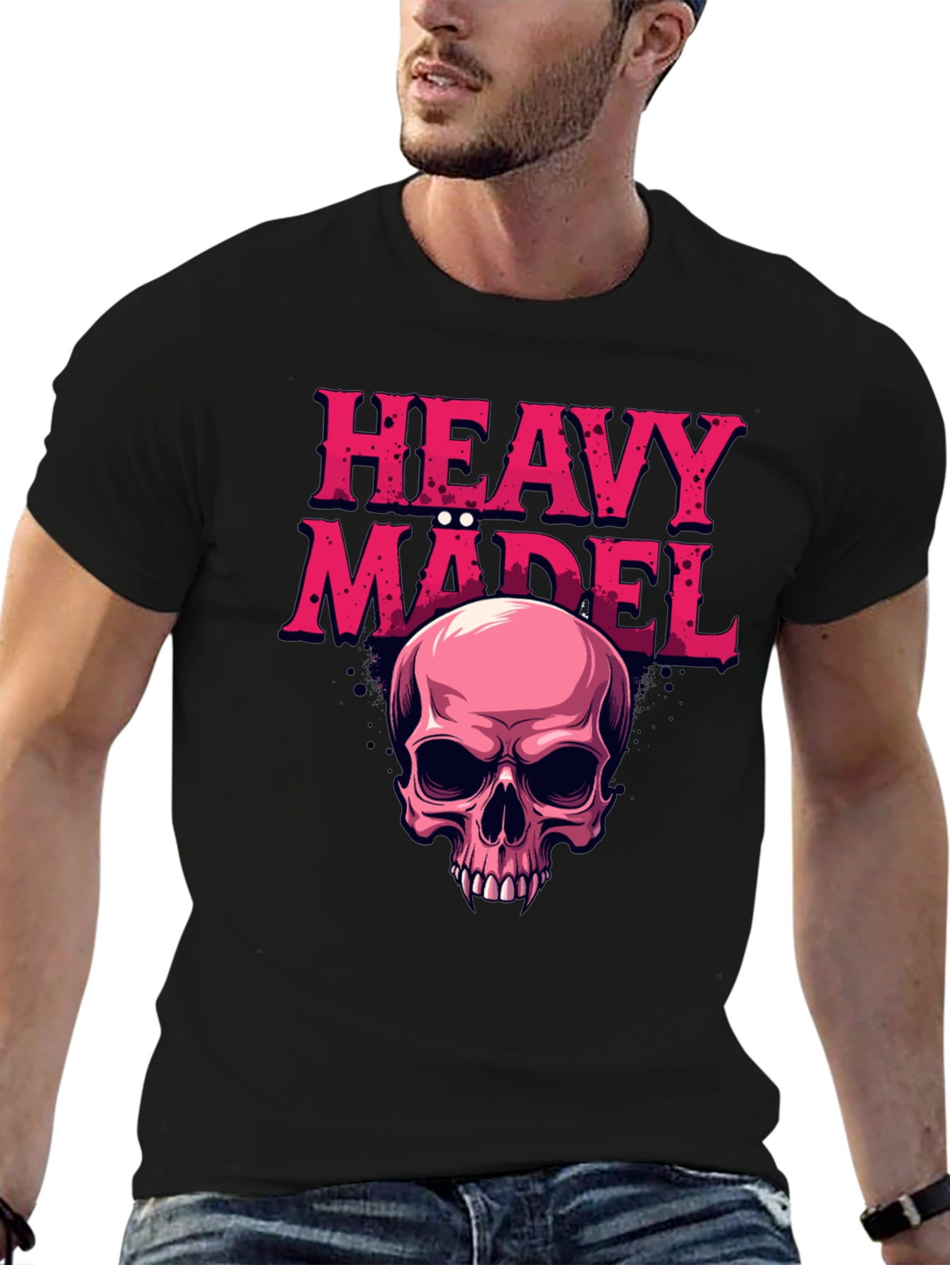 Heavy Mädel Skull Graphic Tee - Rocker Style Shirt