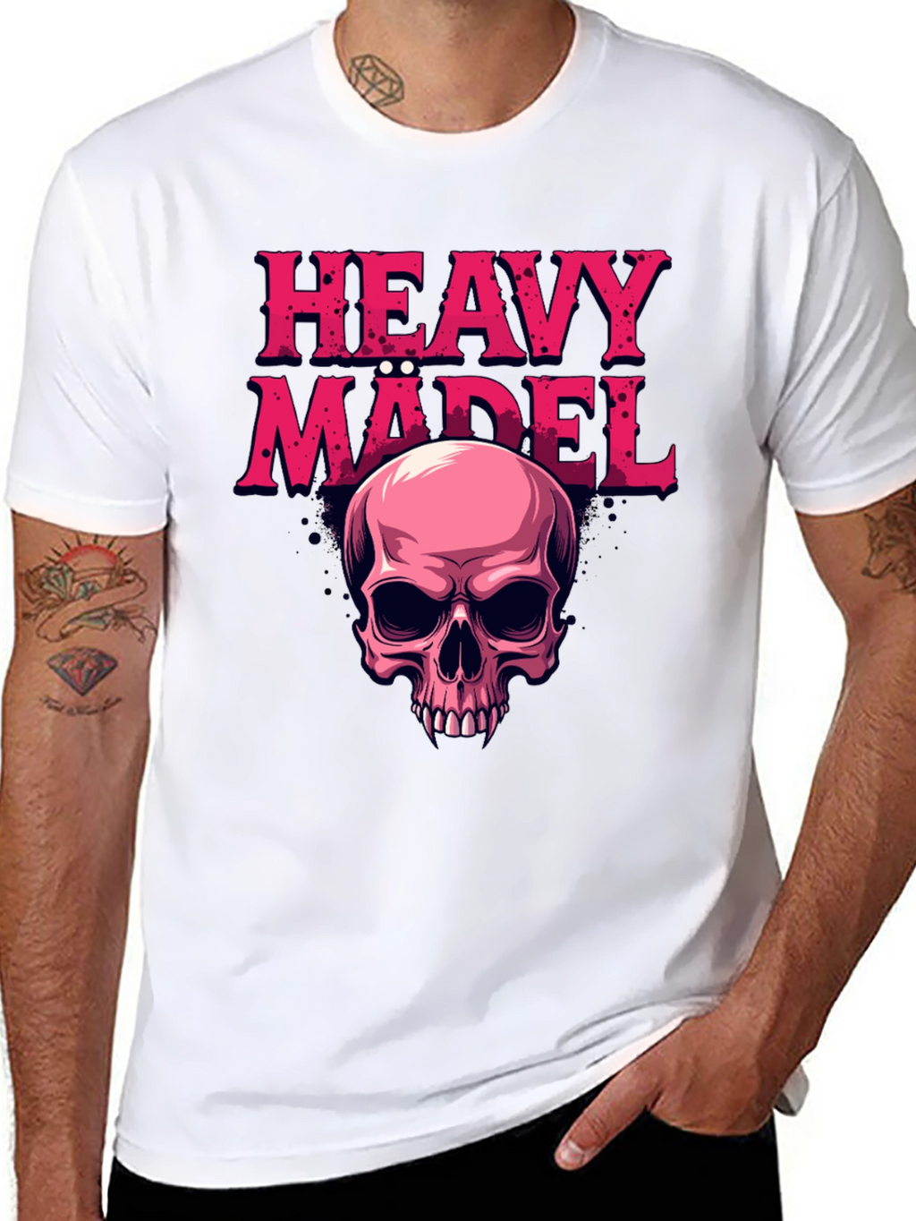 Heavy Mädel Skull Graphic Tee - Rocker Style Shirt