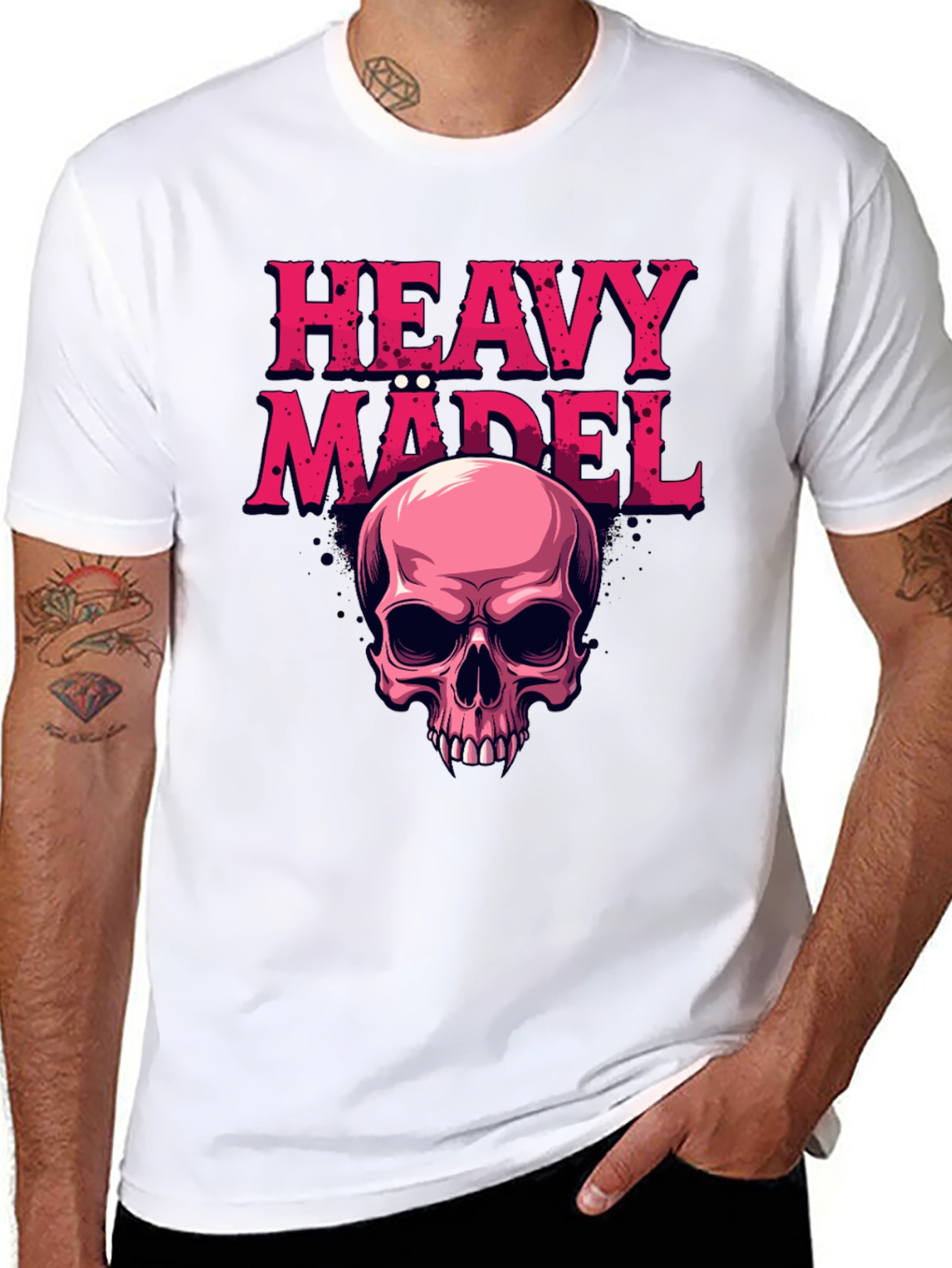 Heavy Mädel Skull Graphic Tee - Rocker Style Shirt