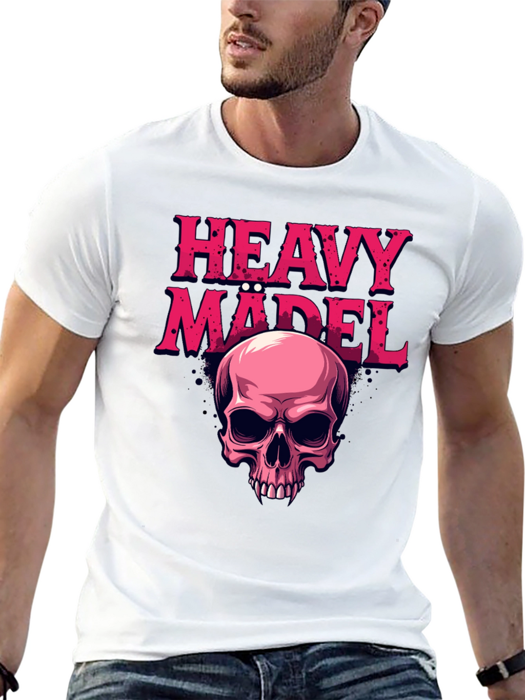 Heavy Mädel Skull Graphic Tee - Rocker Style Shirt