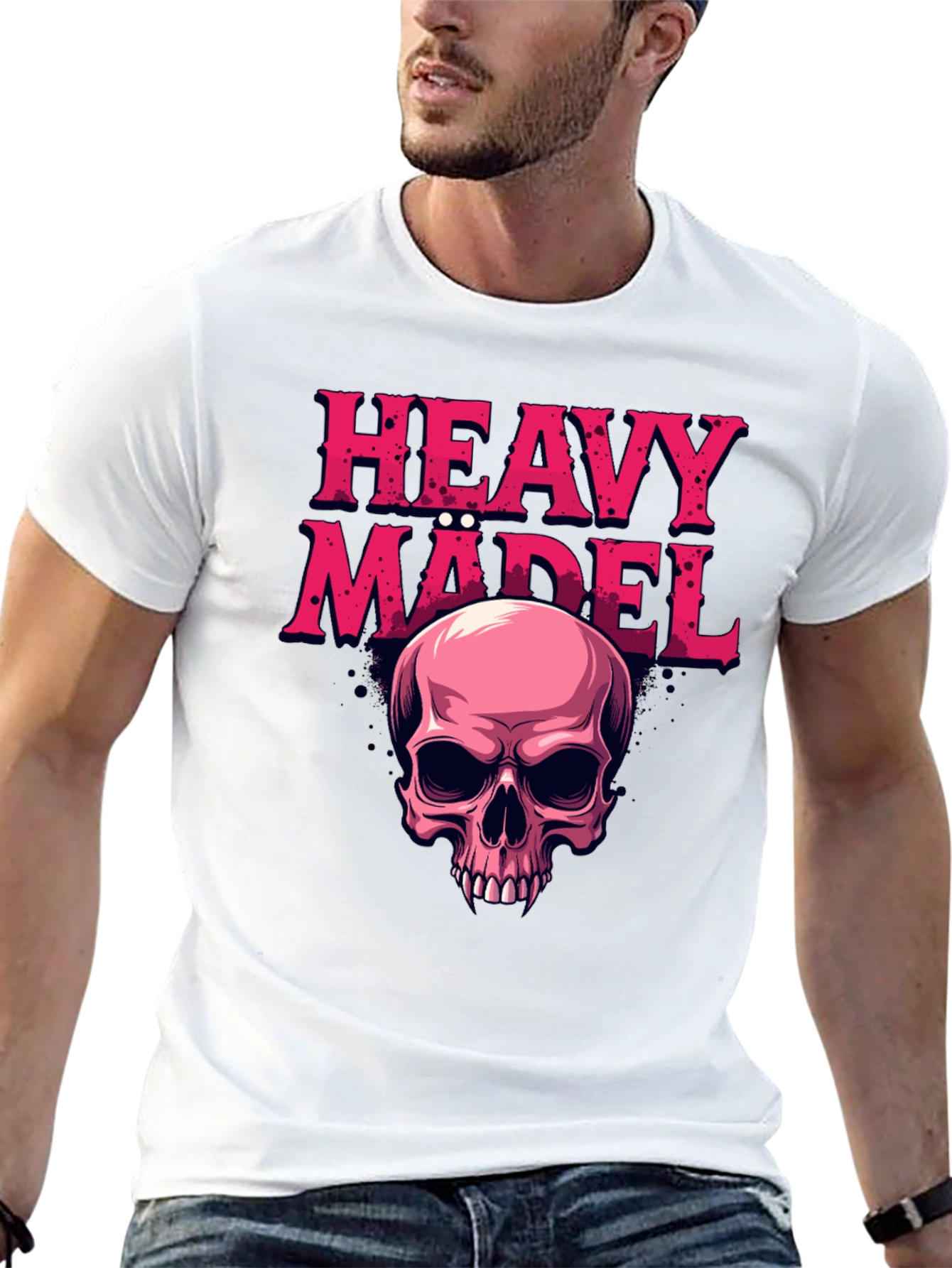 Heavy Mädel Skull Graphic Tee - Rocker Style Shirt