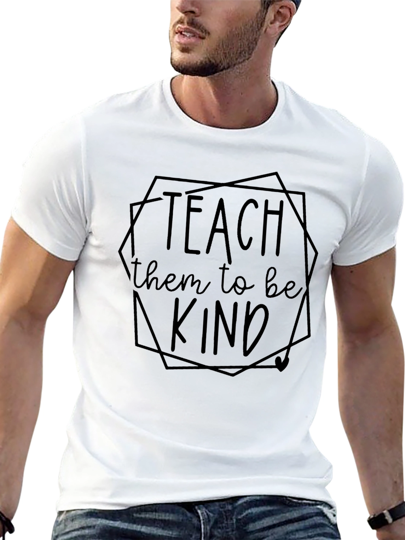 Teach Them to Be Kind Black Graphic Tee