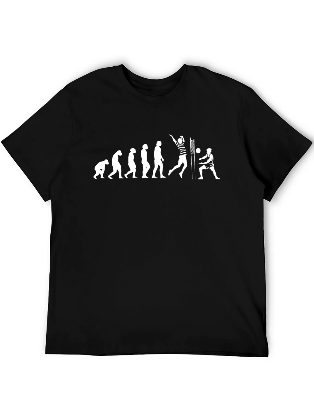 Volleyball Evolution Graphic T-Shirt - Black