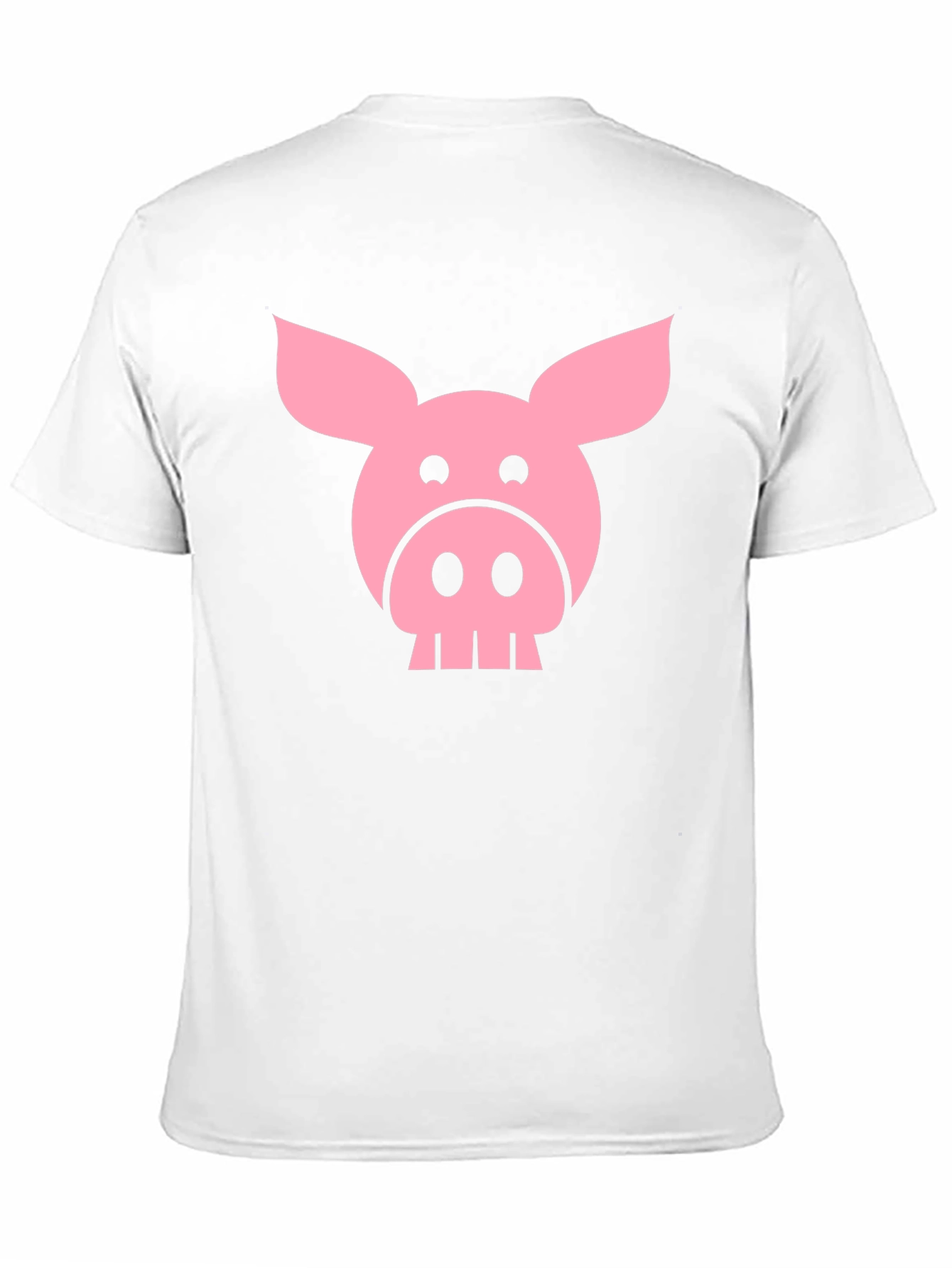 Funny Pig Face Graphic T-Shirt - Black