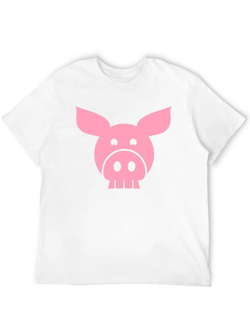 Funny Pig Face Graphic T-Shirt - Black