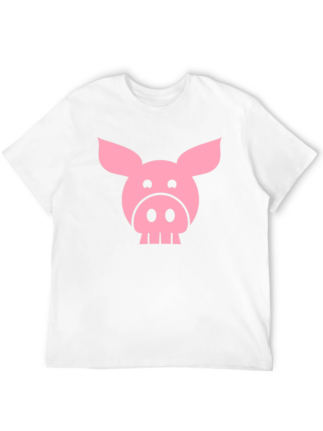 Funny Pig Face Graphic T-Shirt - Black