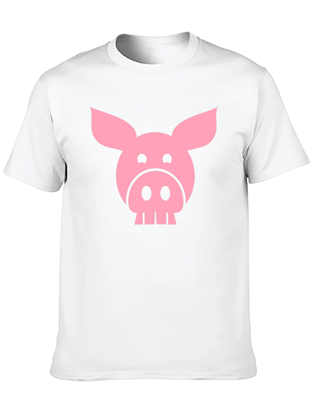 Funny Pig Face Graphic T-Shirt - Black