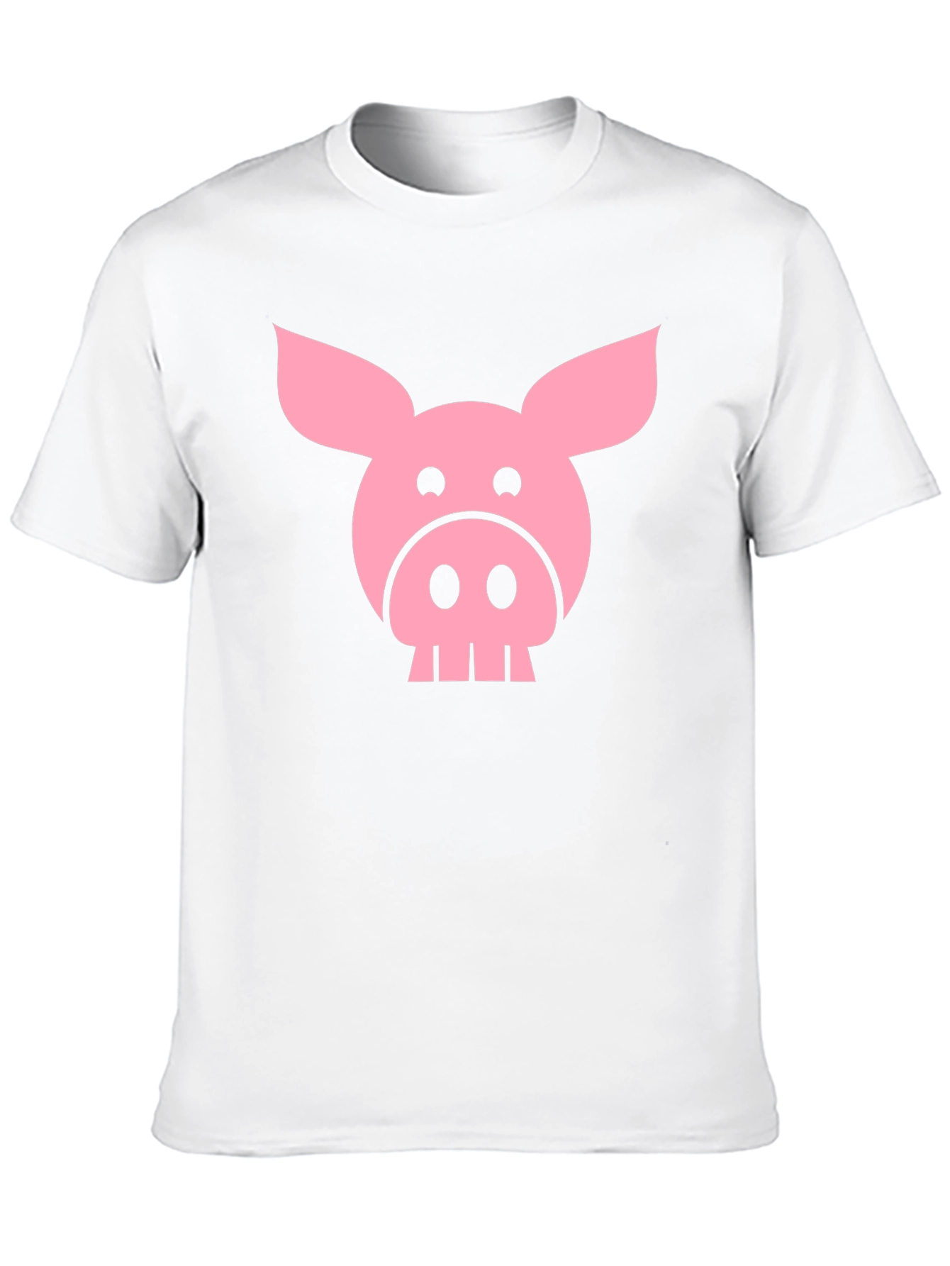 Funny Pig Face Graphic T-Shirt - Black