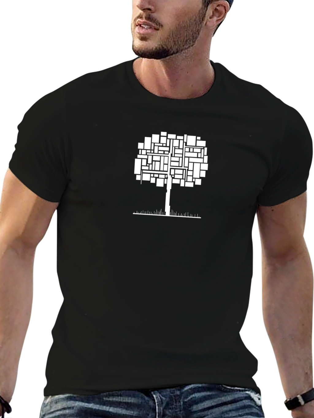 Geometric Tree Graphic T-Shirt
