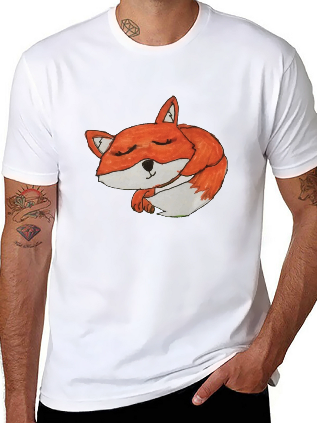 Sleeping Fox Graphic Tee - Soft Cotton Comfort