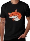 Sleeping Fox Graphic Tee - Soft Cotton Comfort