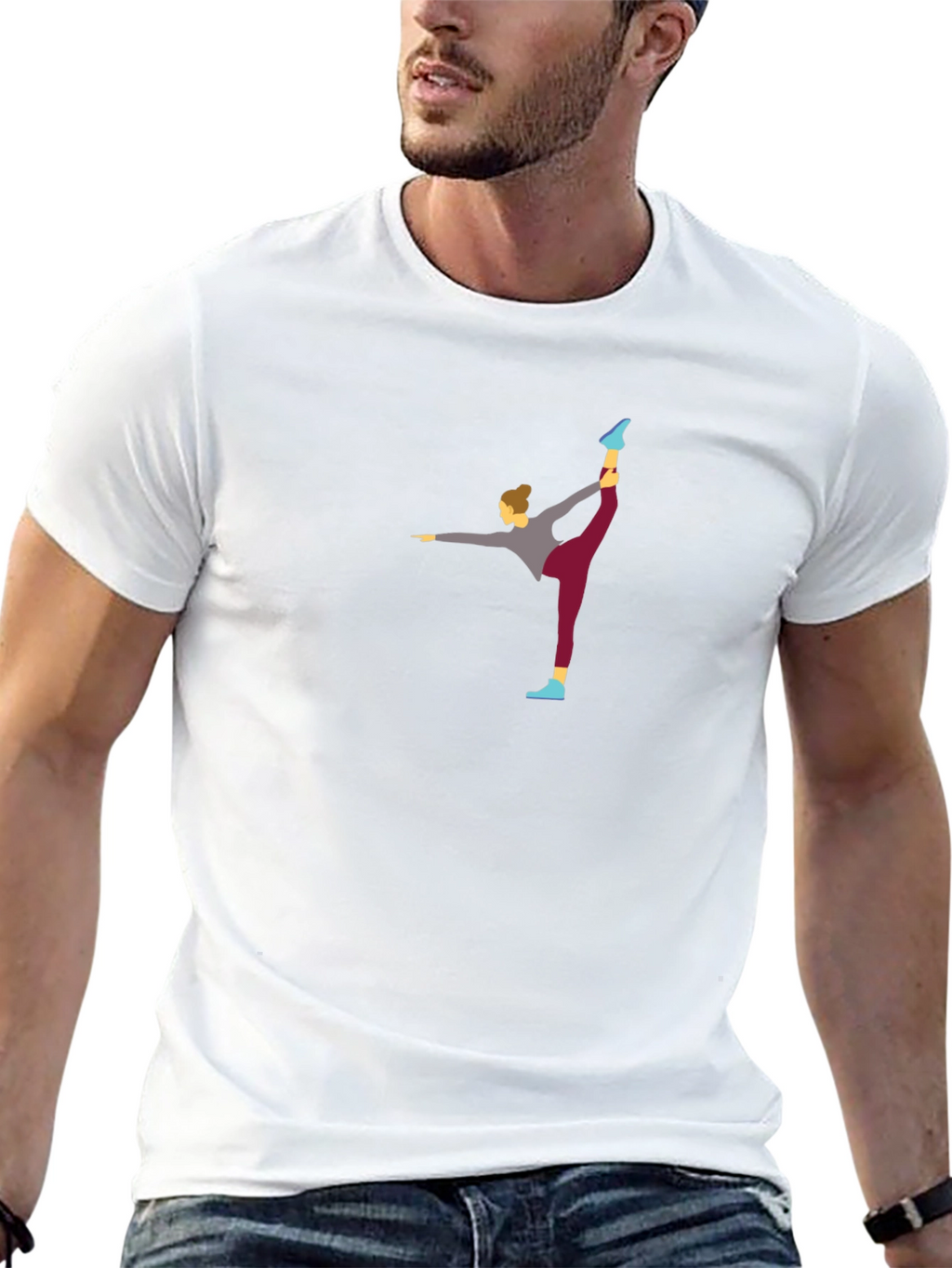Yoga Pose Graphic Tee - Mens Black T-Shirt