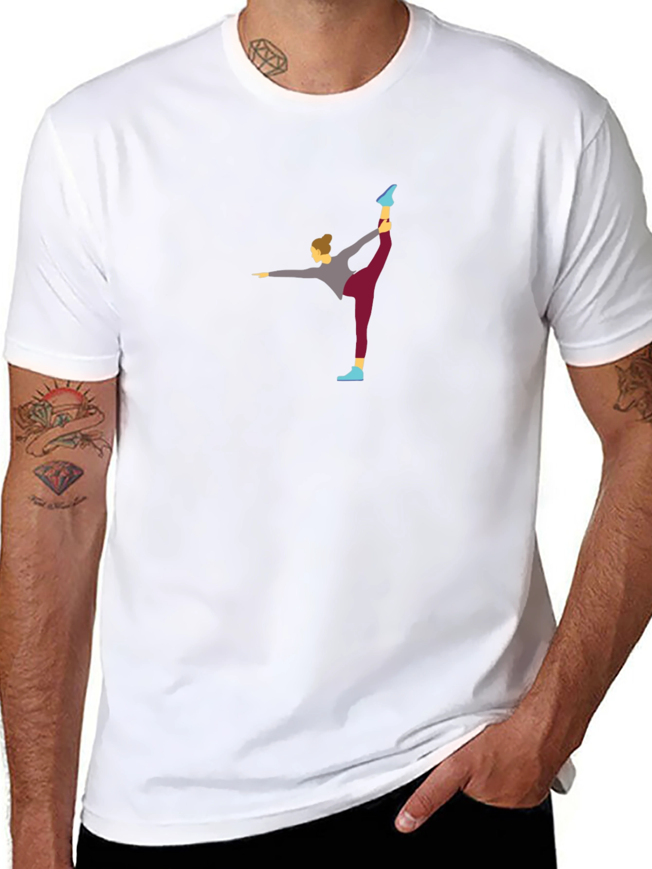 Yoga Pose Graphic Tee - Mens Black T-Shirt
