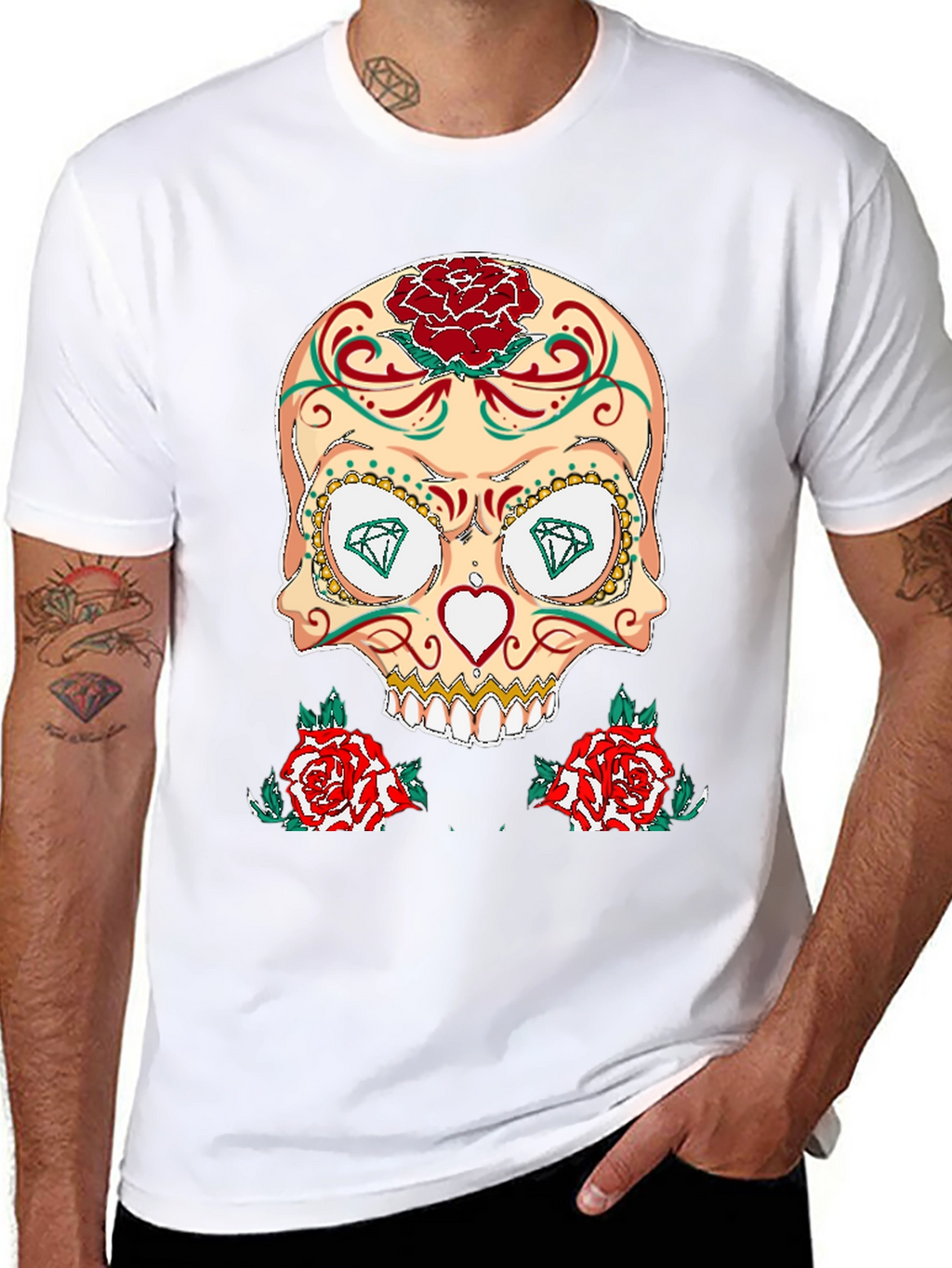 Sugar Skull & Roses Graphic T-Shirt