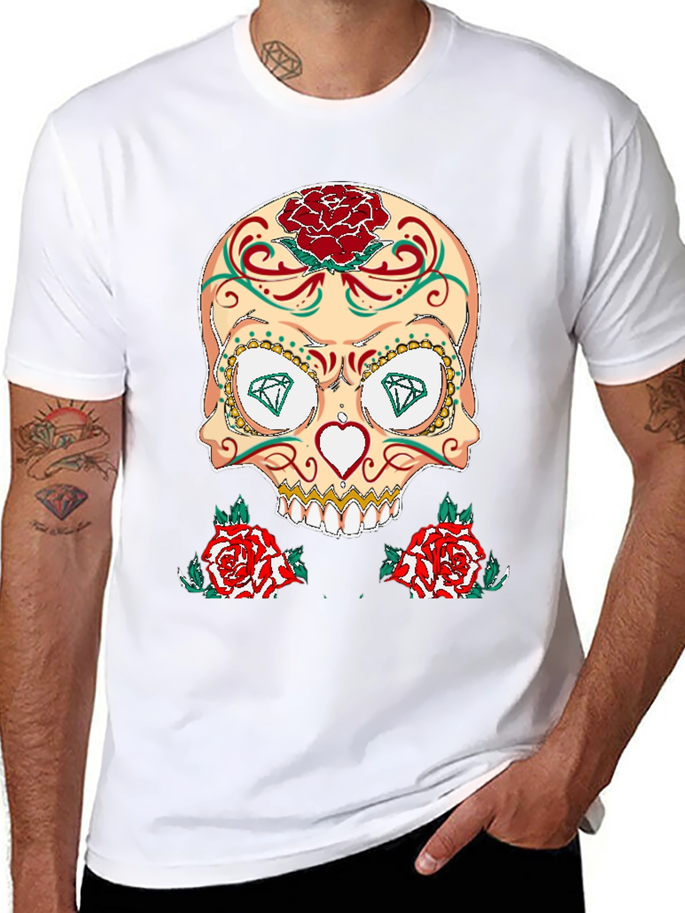 Sugar Skull & Roses Graphic T-Shirt