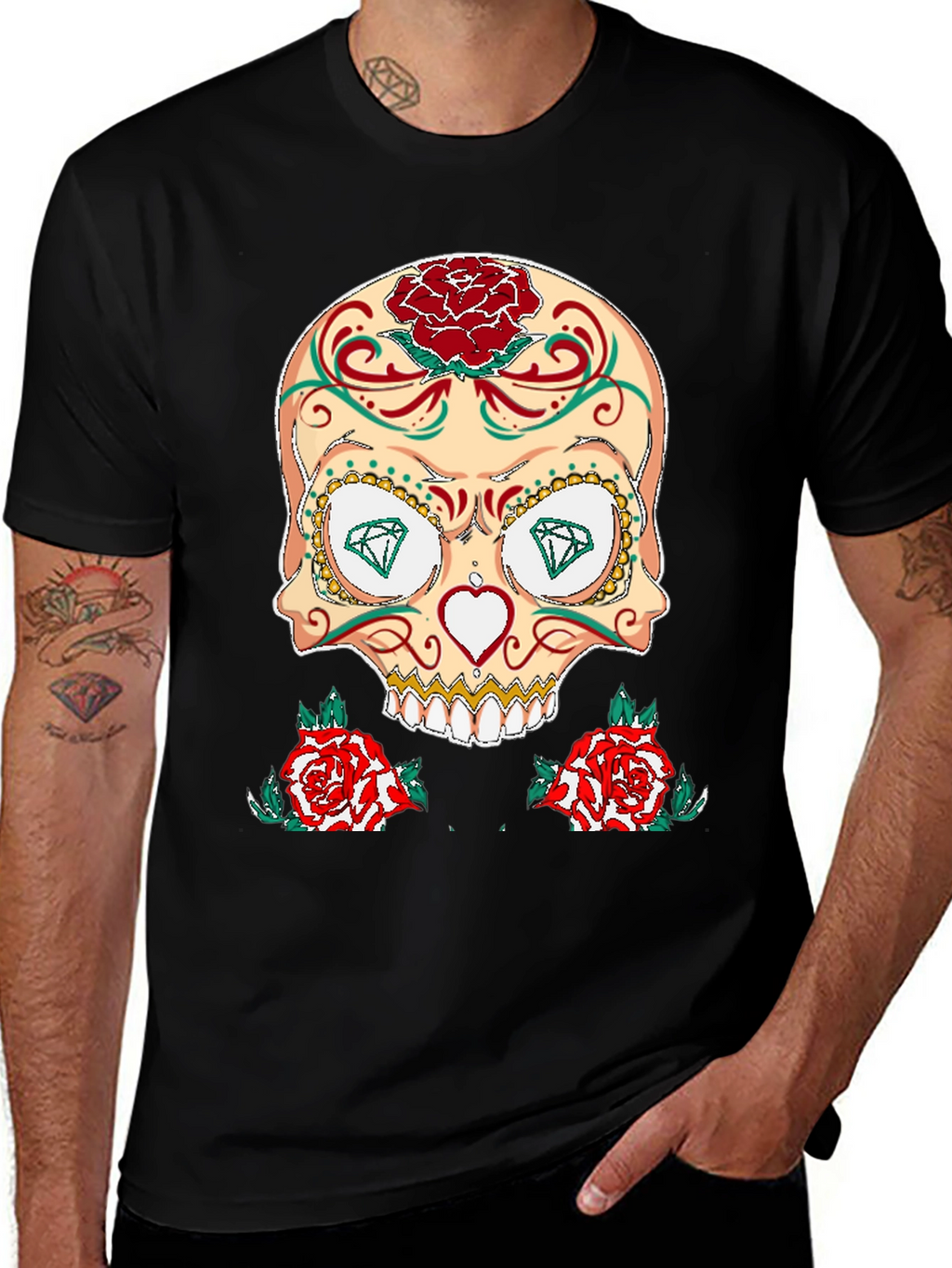 Sugar Skull & Roses Graphic T-Shirt
