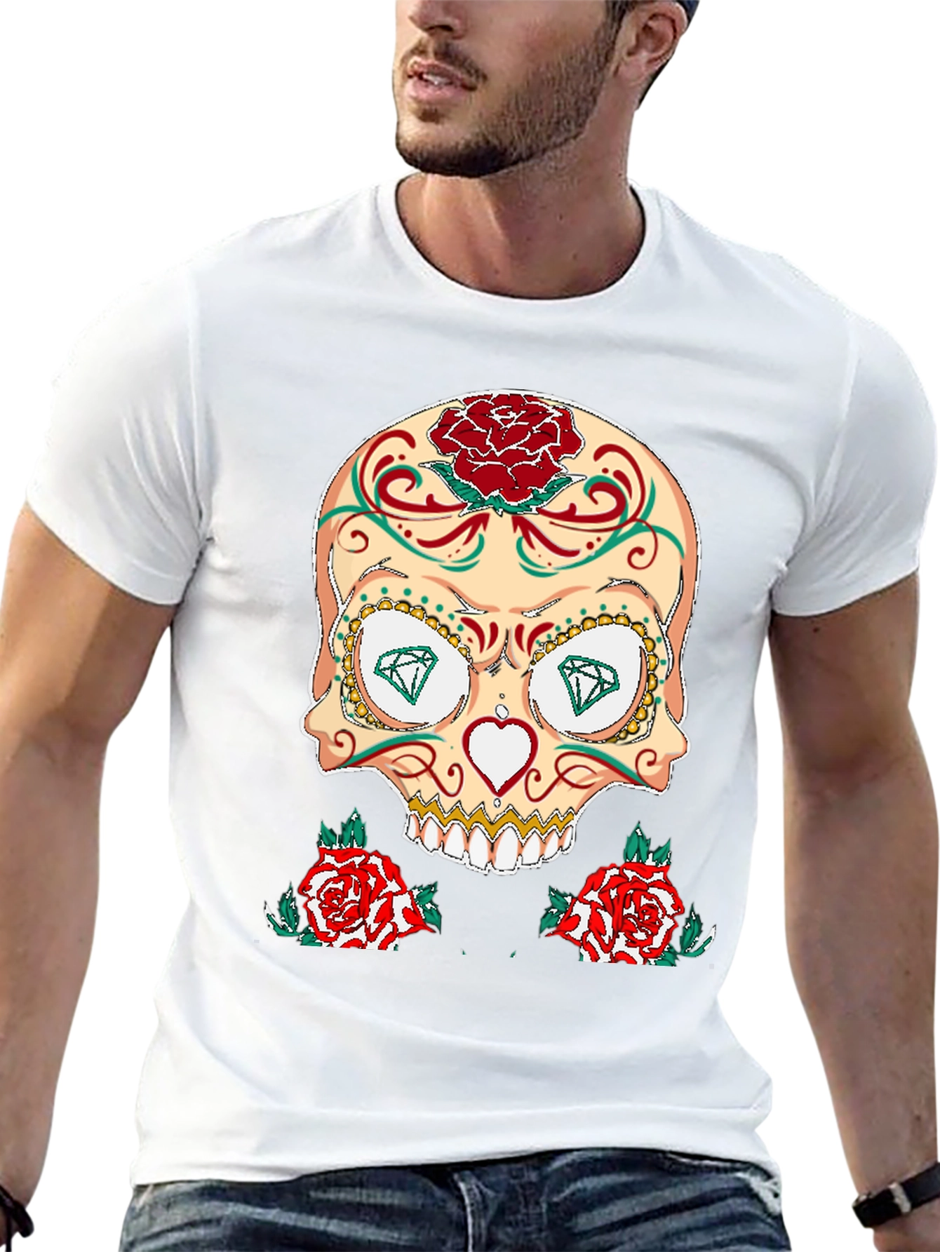 Sugar Skull & Roses Graphic T-Shirt