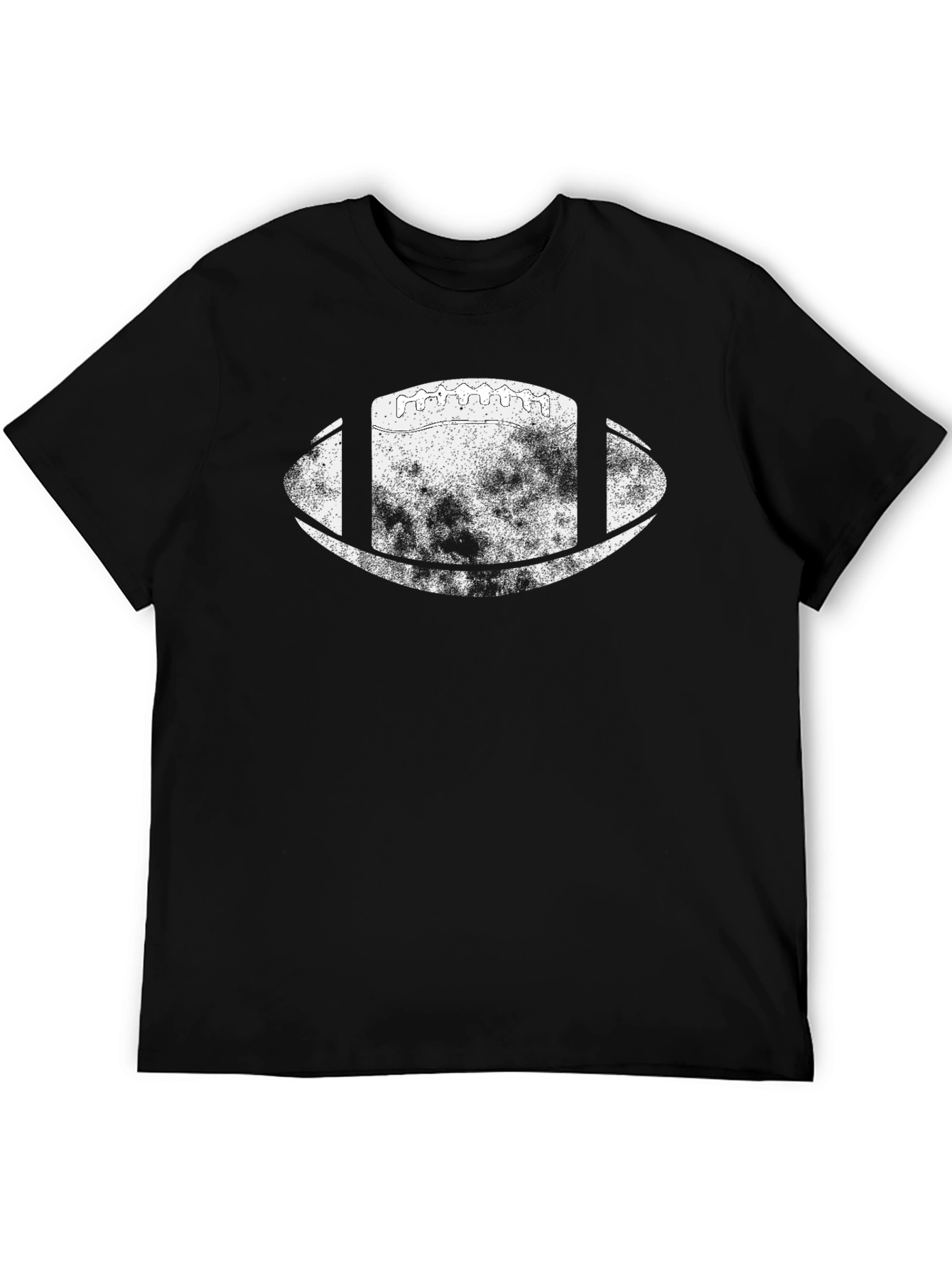 Distressed Football Graphic T-Shirt - Black