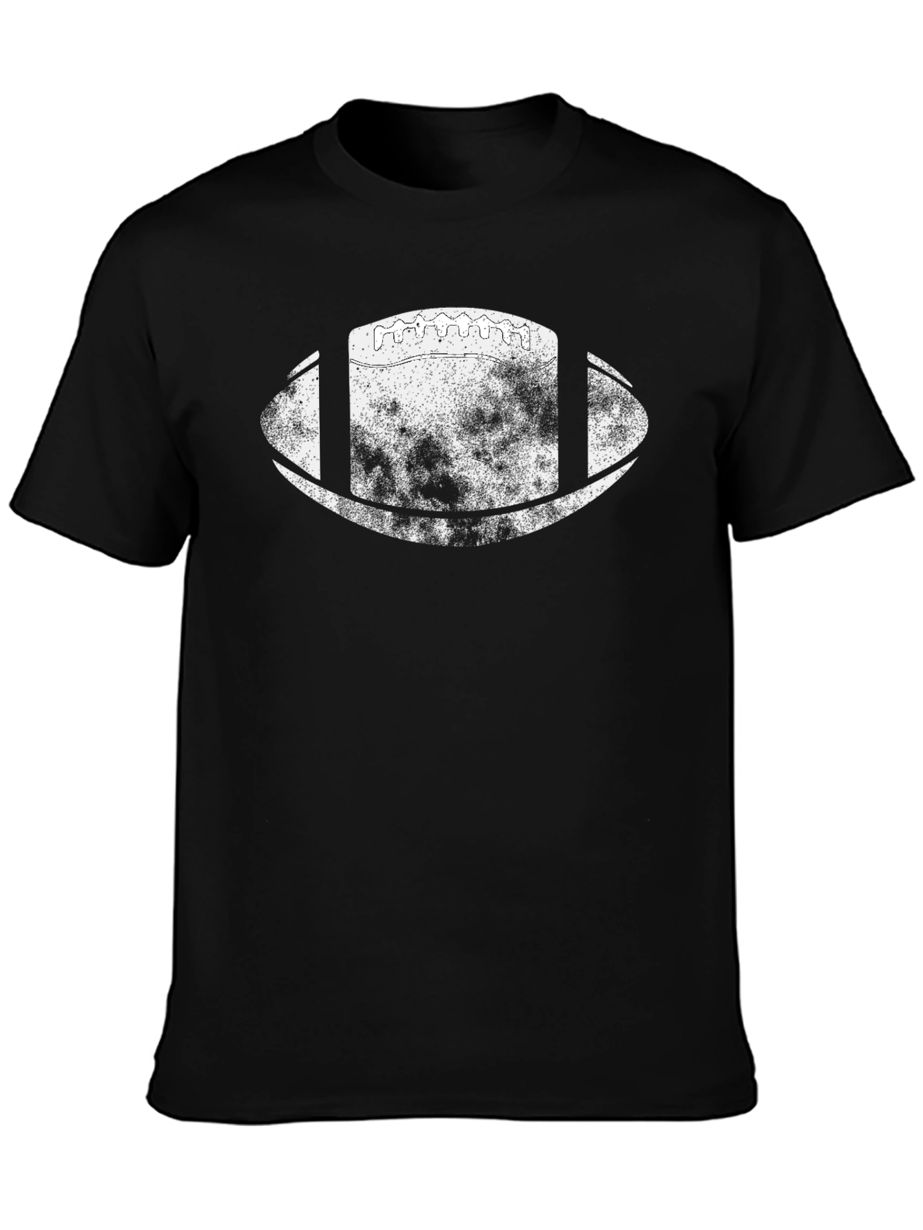 Distressed Football Graphic T-Shirt - Black