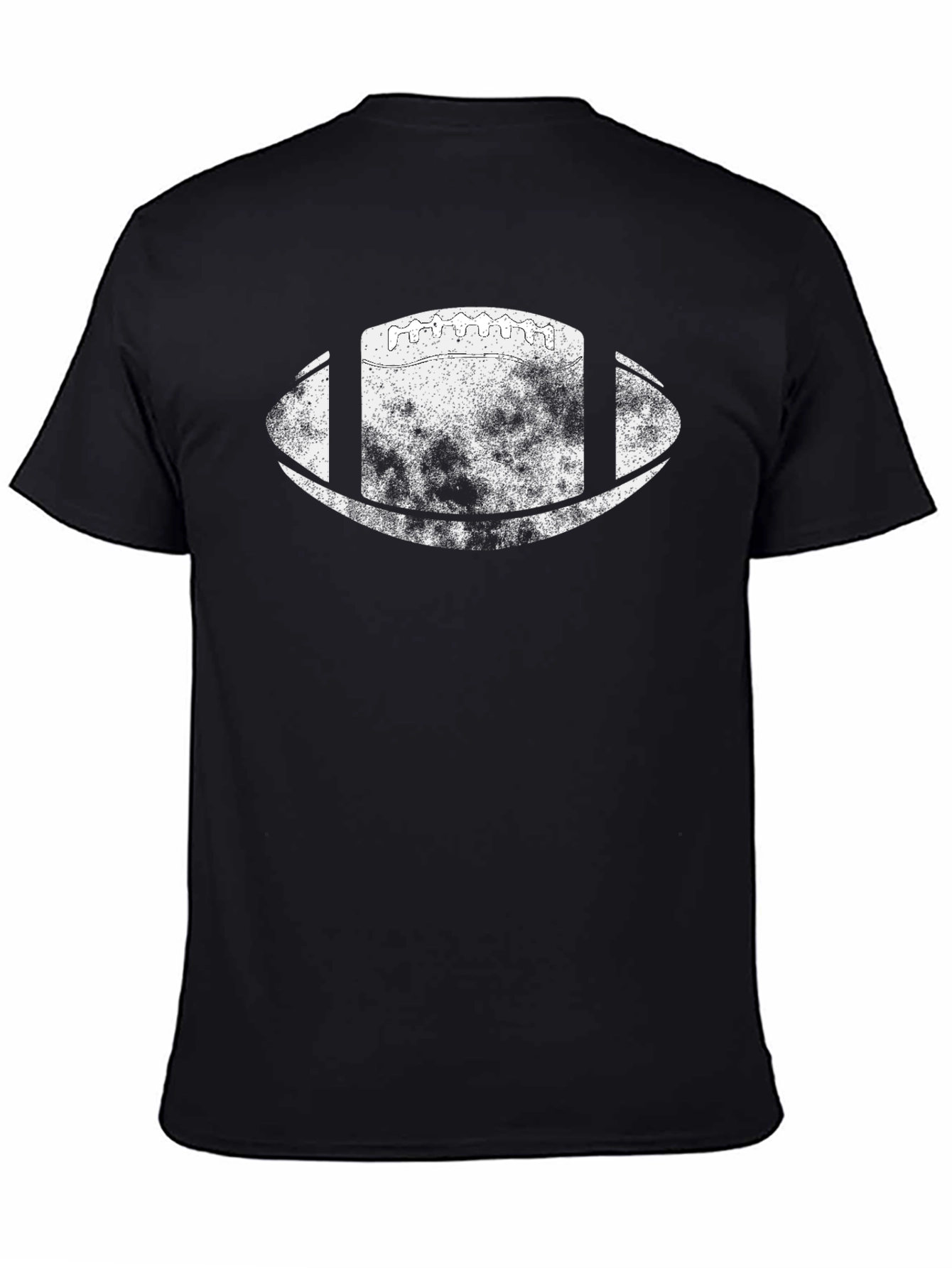 Distressed Football Graphic T-Shirt - Black
