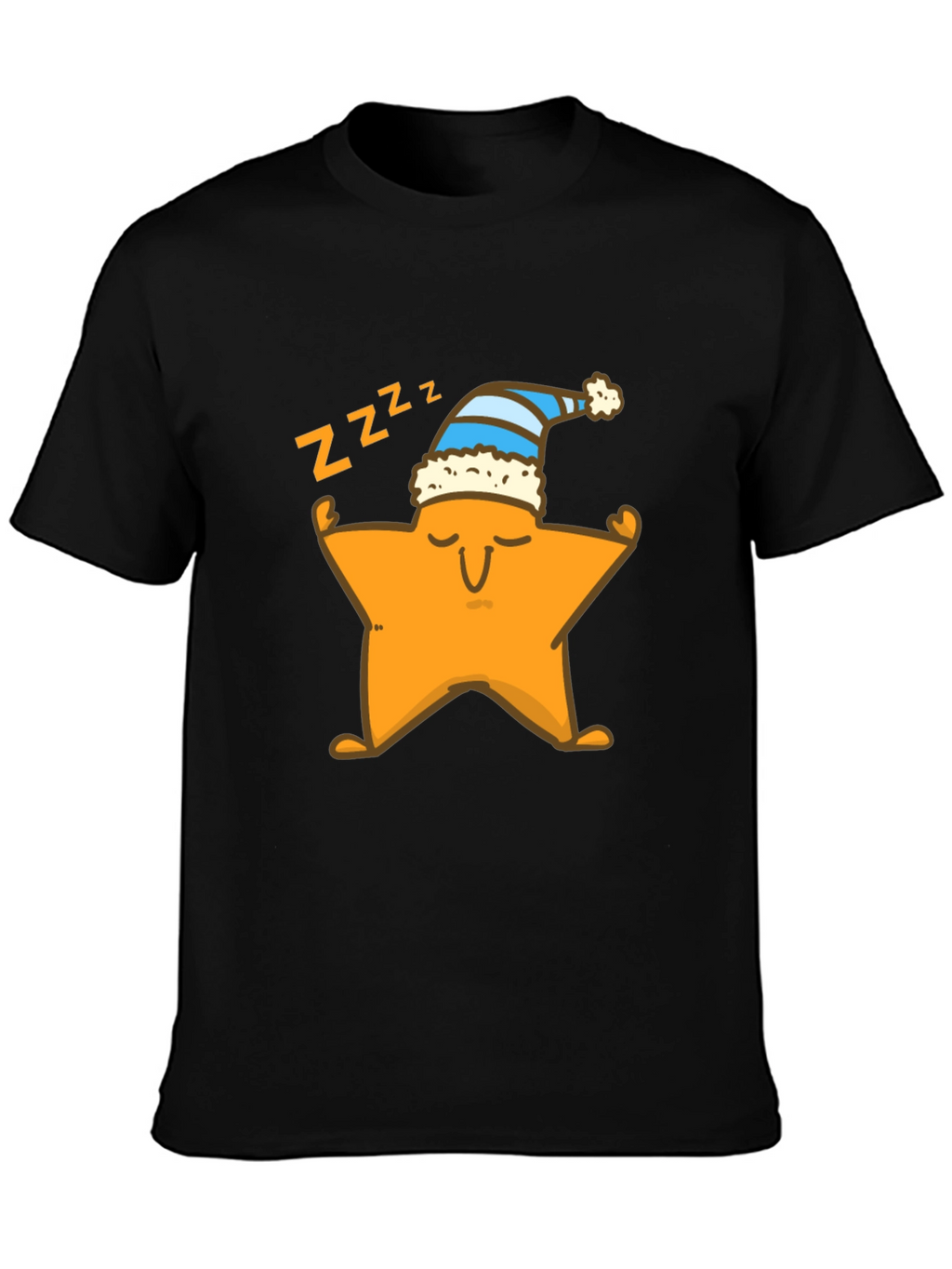 Sleepy Star Graphic Tee - Black Cotton T-Shirt