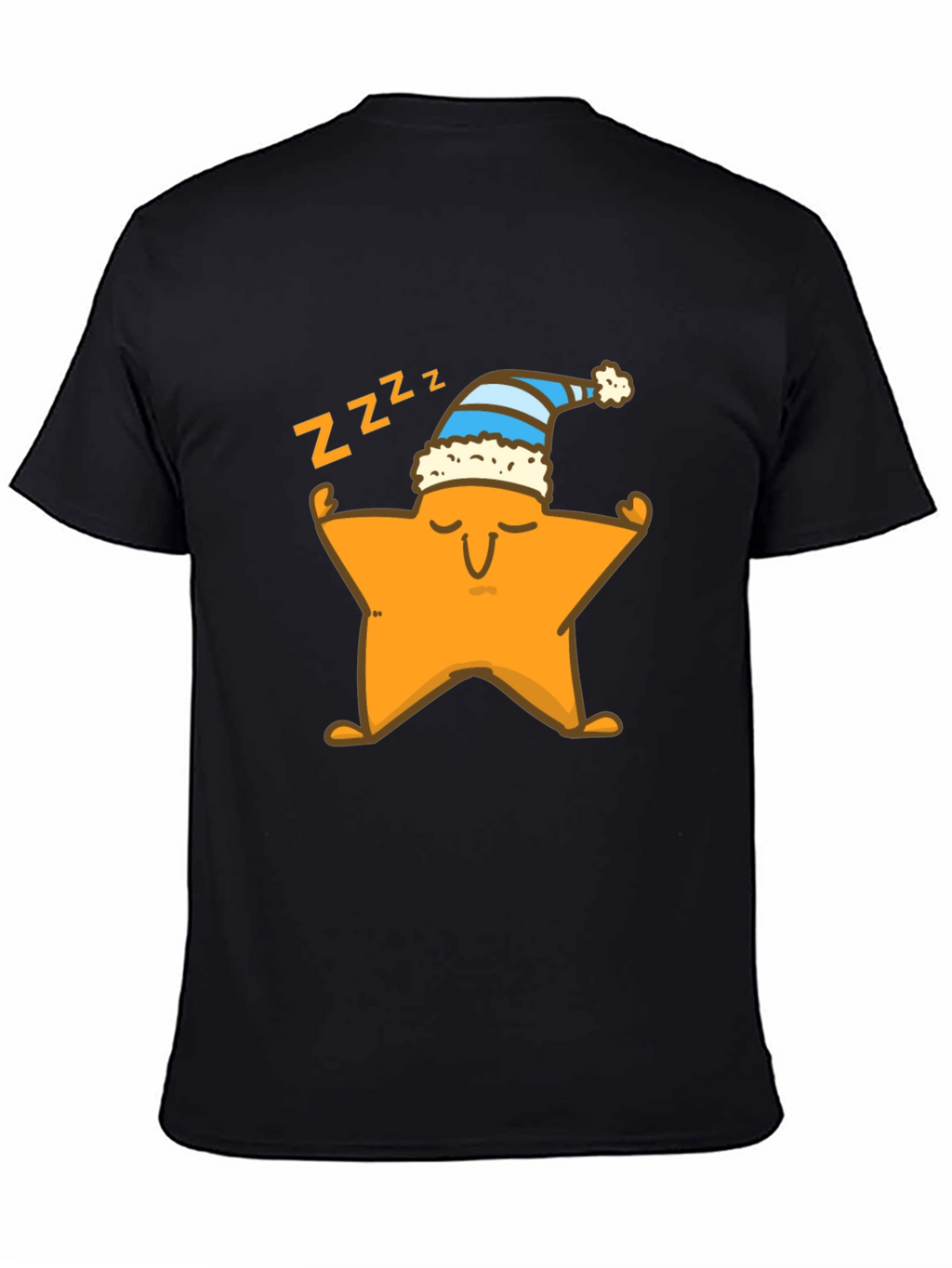 Sleepy Star Graphic Tee - Black Cotton T-Shirt