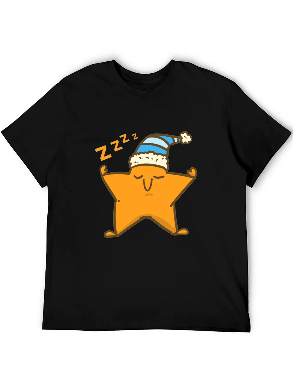 Sleepy Star Graphic Tee - Black Cotton T-Shirt