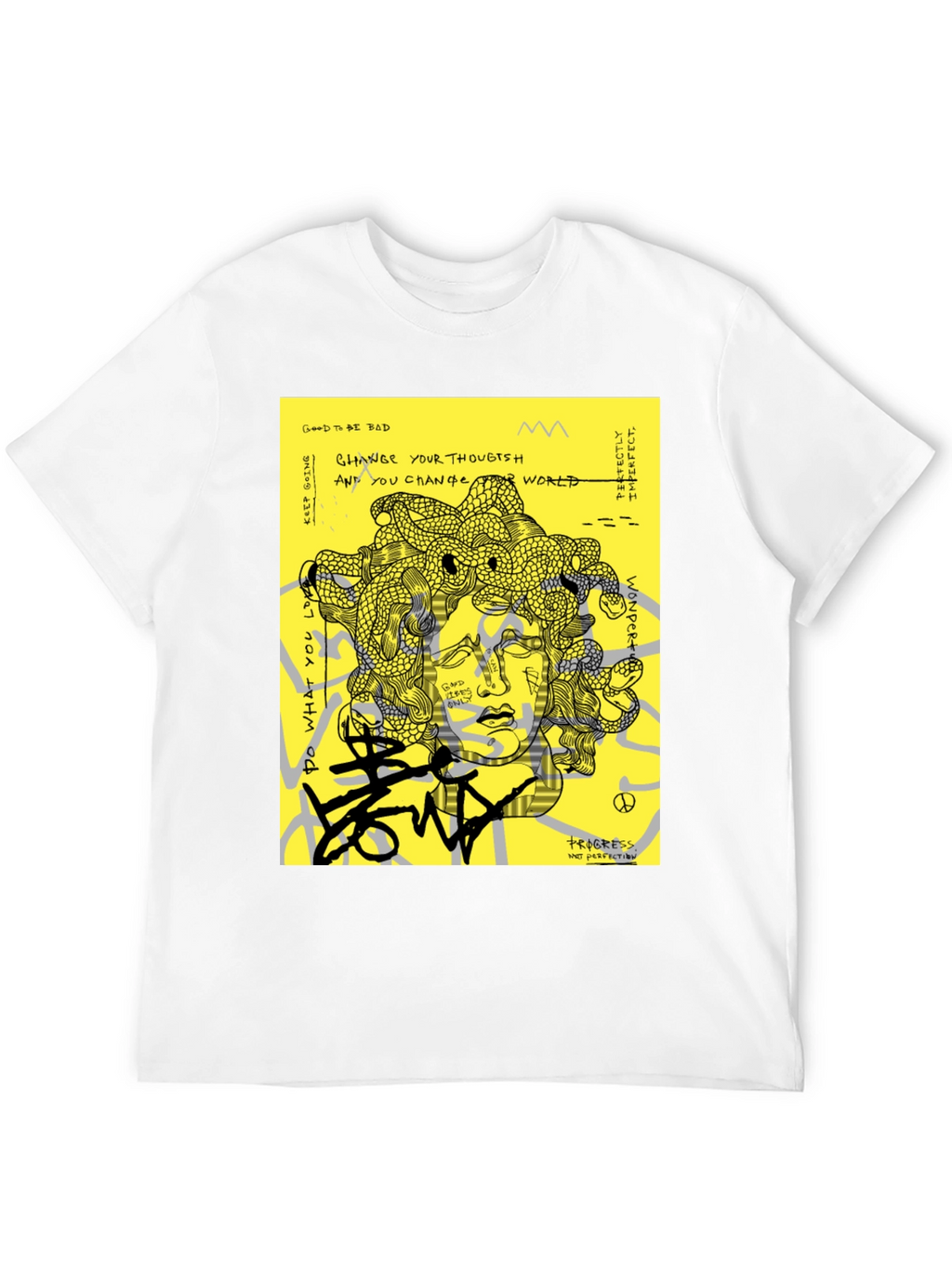 Medusa Graphic Print Black T-Shirt