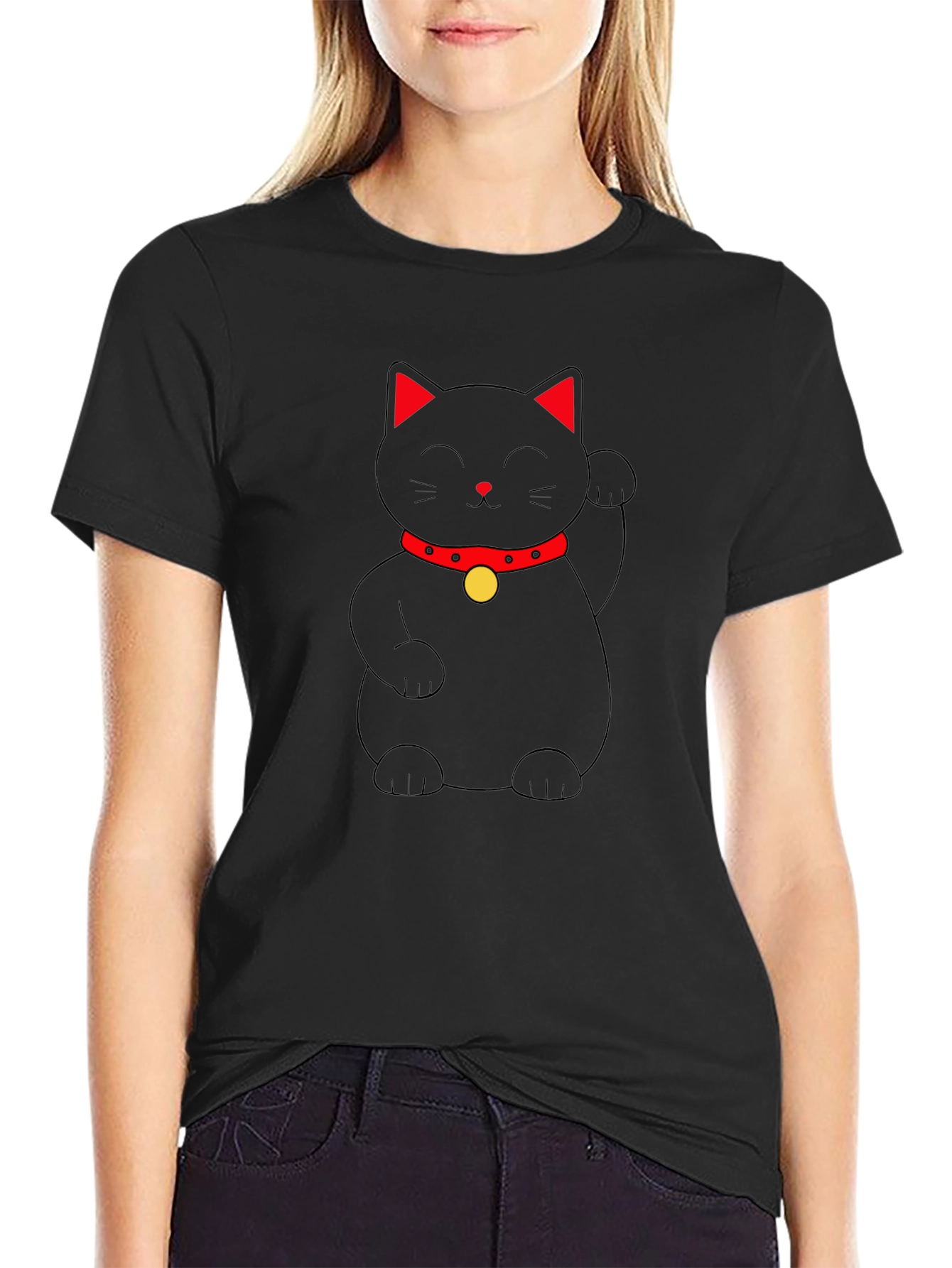 Lucky Black Cat Graphic Tee