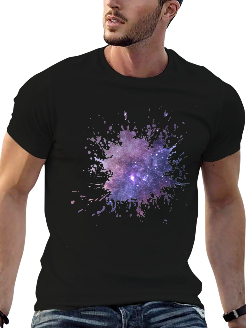 Galaxy Splash Black Tee