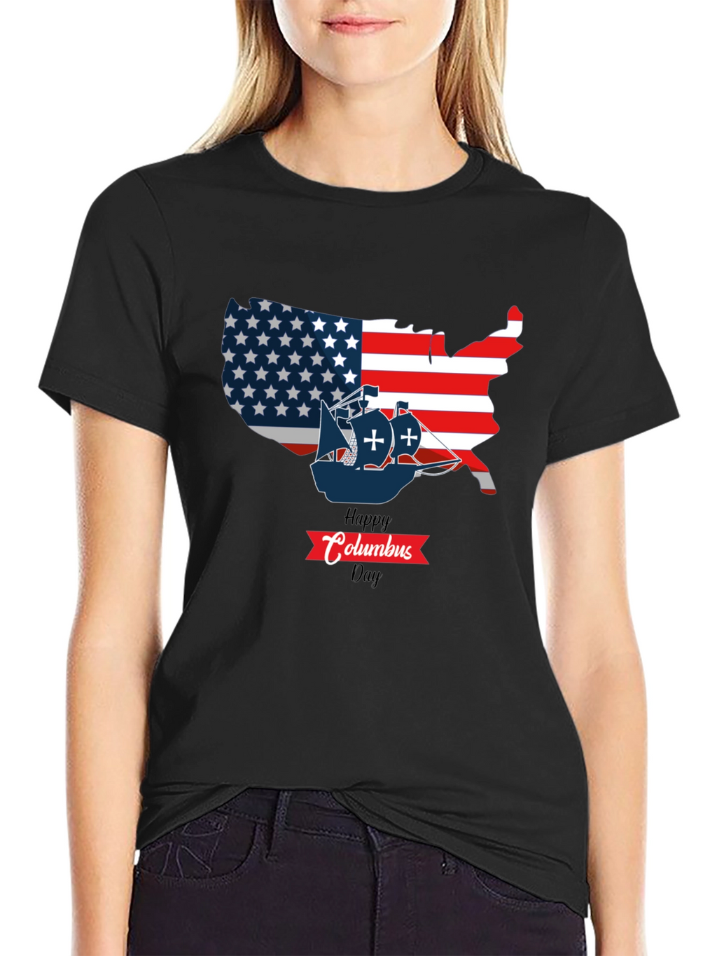 Happy Columbus Day USA Map T-Shirt
