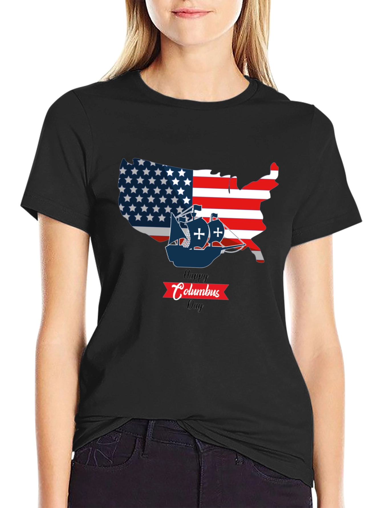Happy Columbus Day USA Map T-Shirt