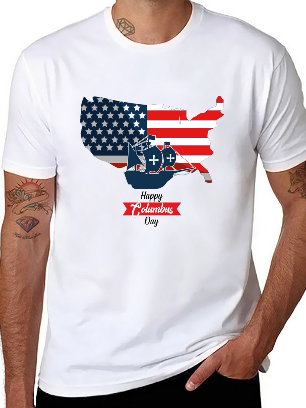 Happy Columbus Day USA Map T-Shirt