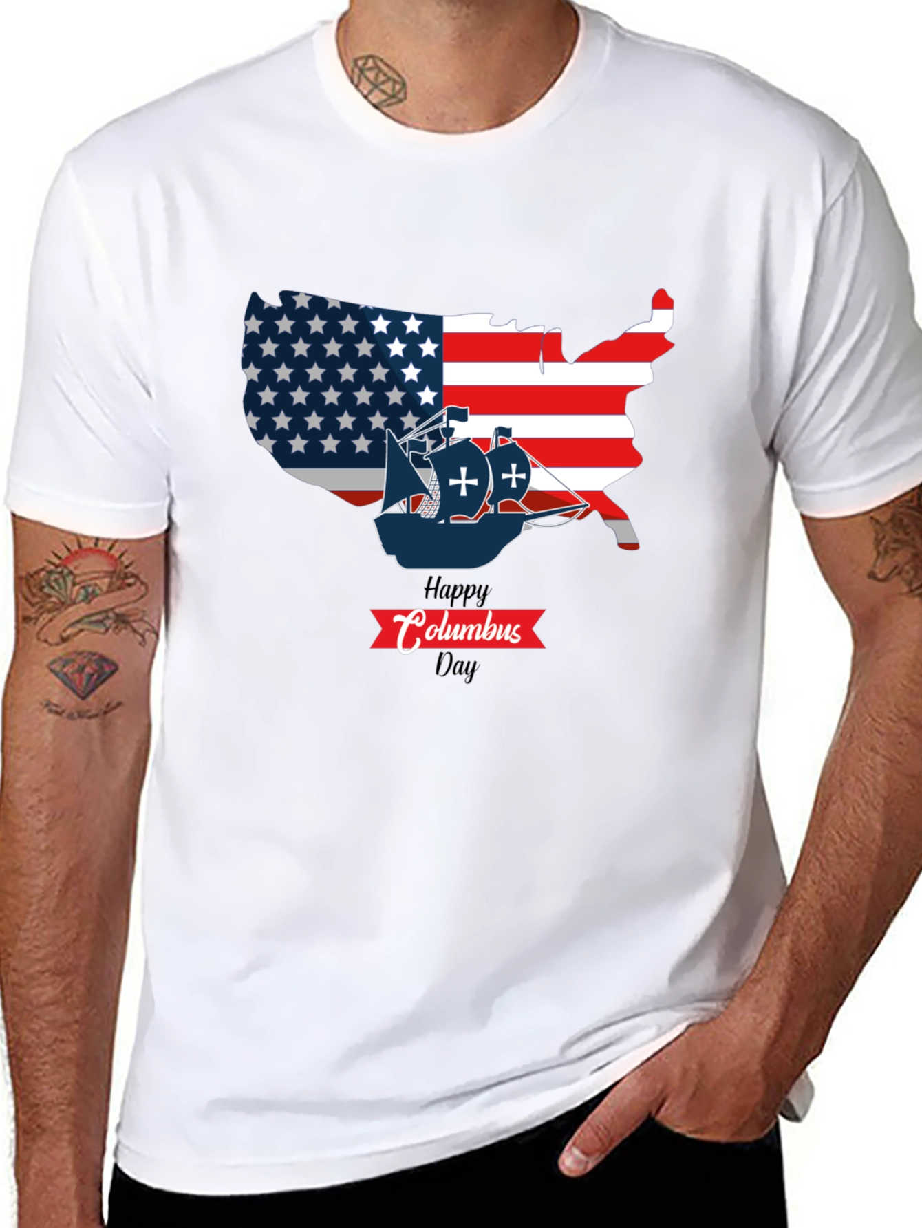 Happy Columbus Day USA Map T-Shirt