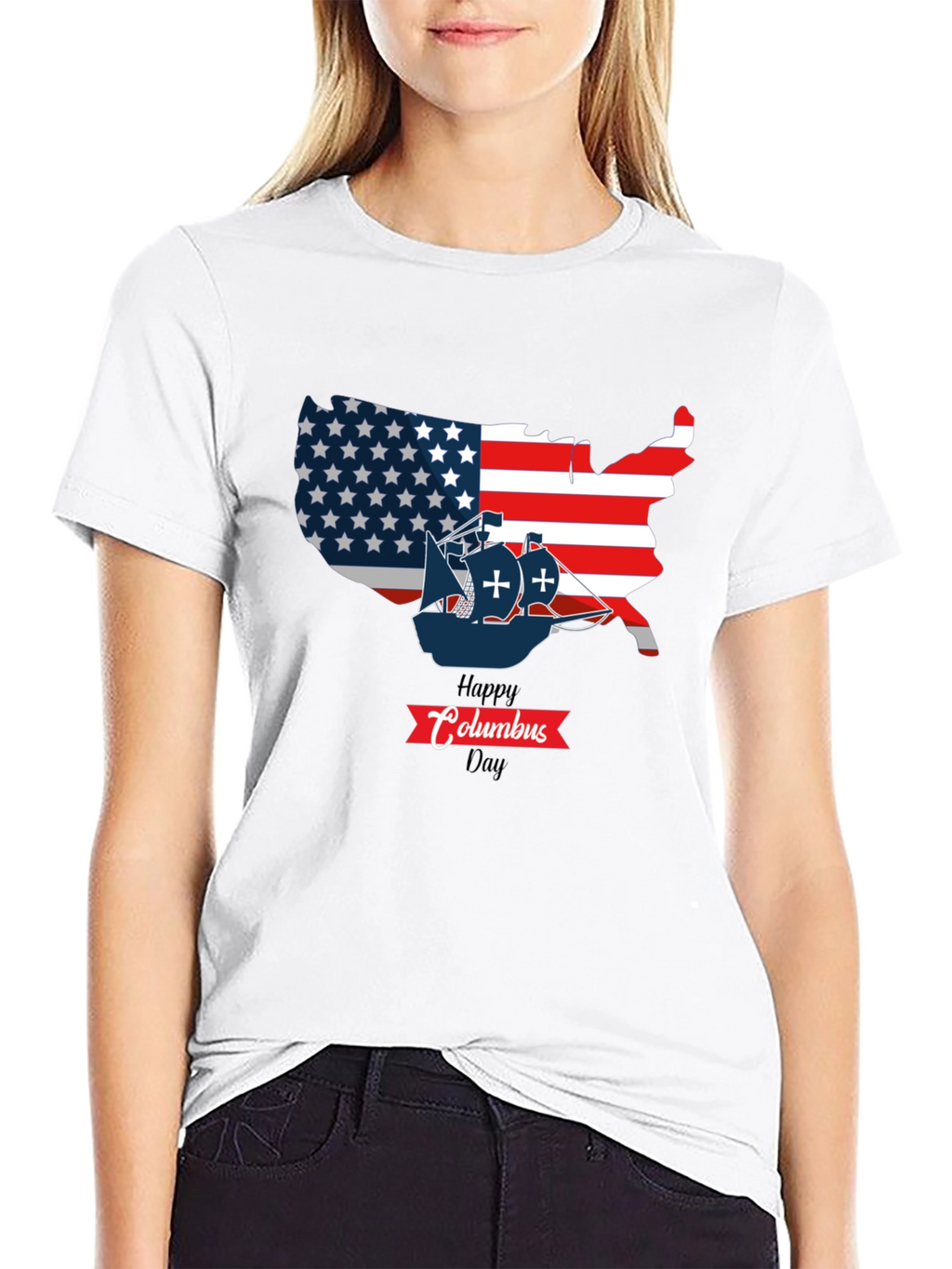 Happy Columbus Day USA Map T-Shirt