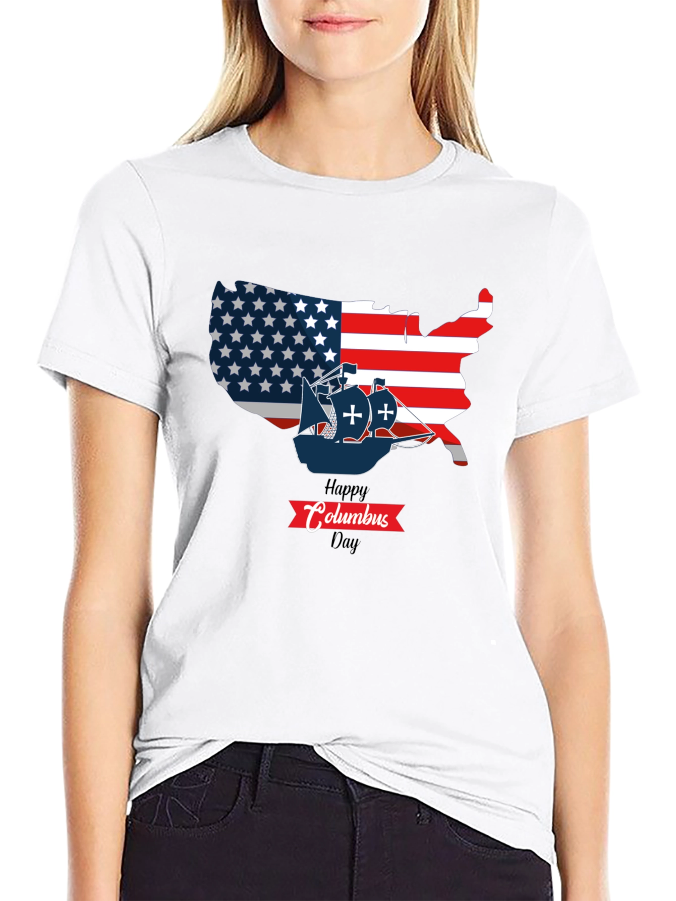Happy Columbus Day USA Map T-Shirt