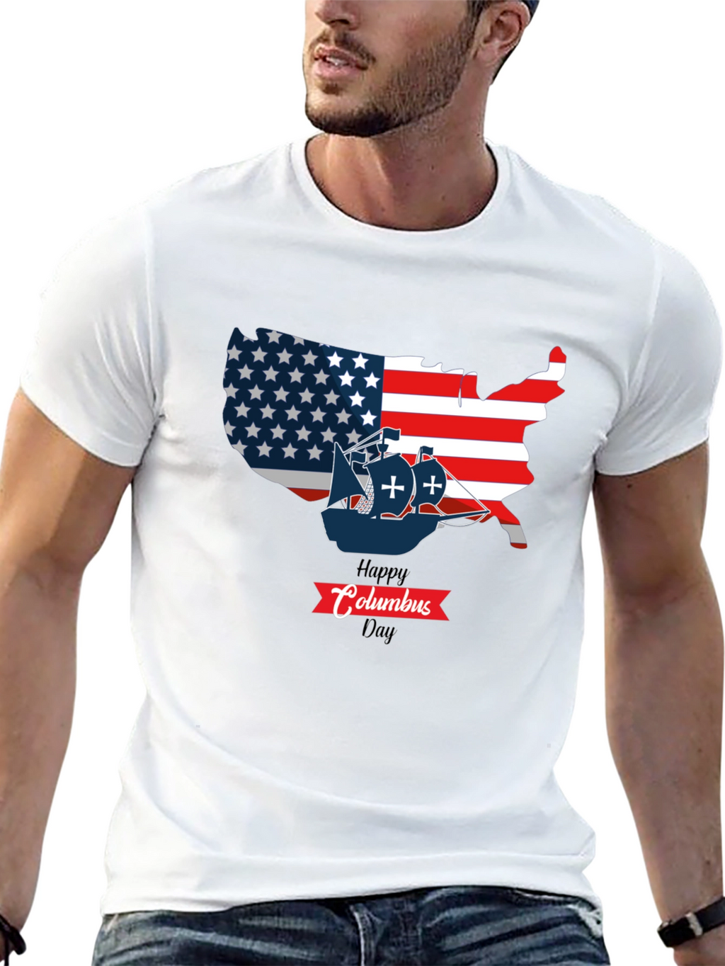 Happy Columbus Day USA Map T-Shirt