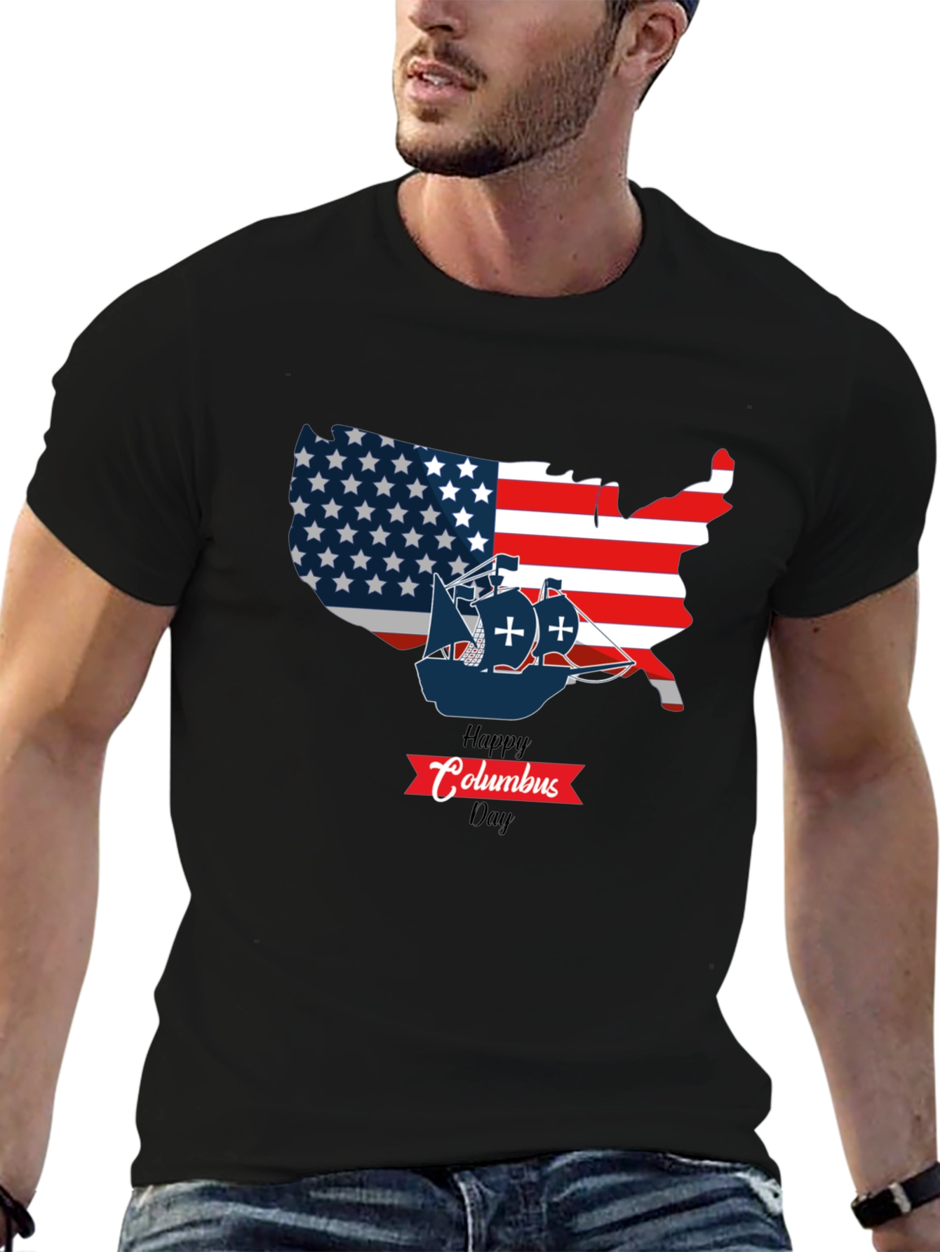 Happy Columbus Day USA Map T-Shirt