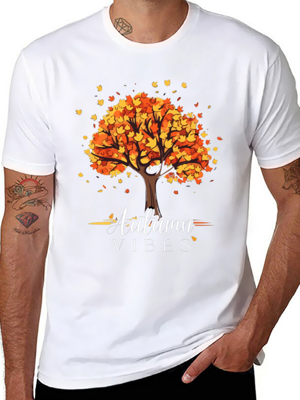 Autumn Vibes T-Shirt - Fall Tree Design