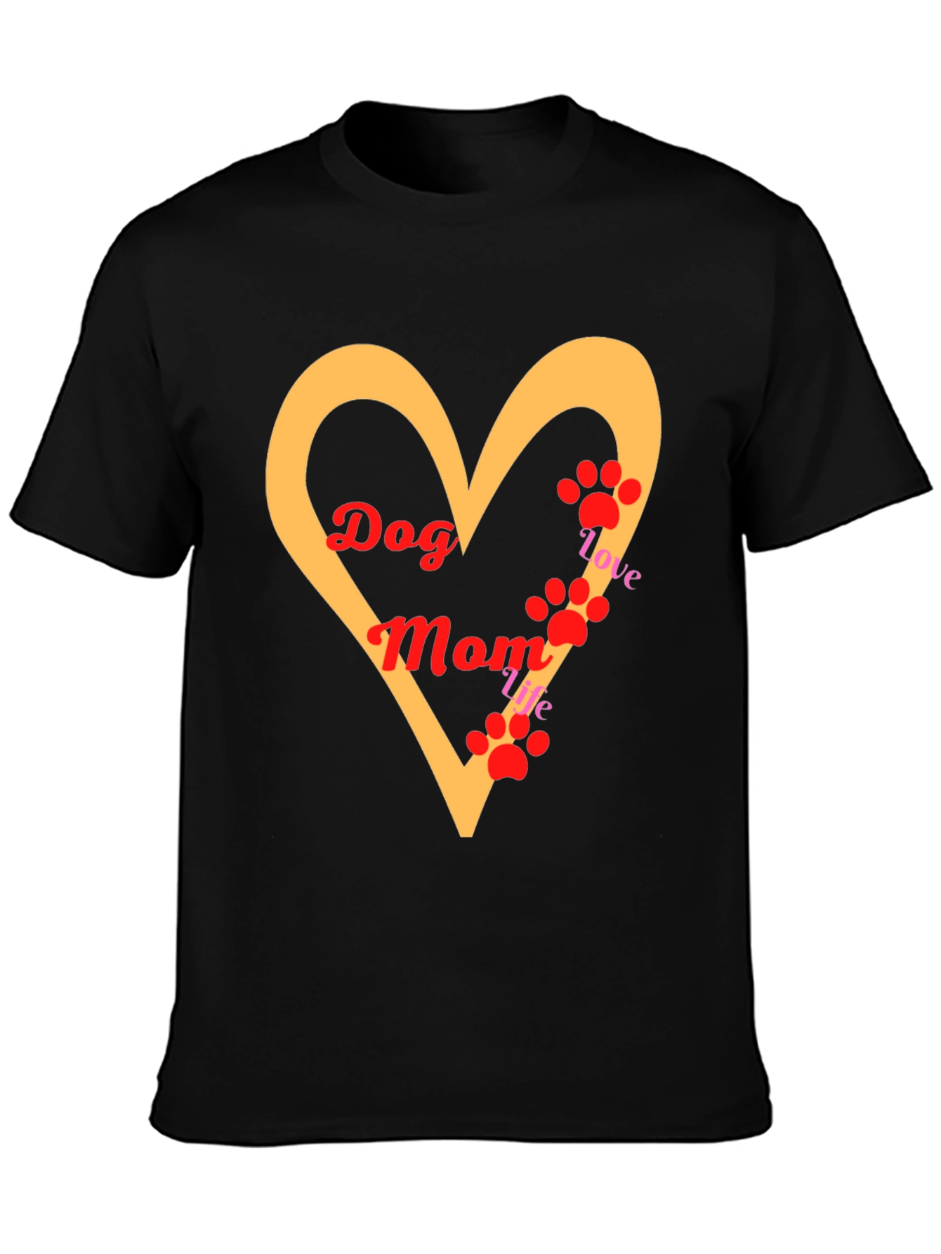 Dog Mom Heart Graphic Tee - Stylish Pet Lover T-Shirt
