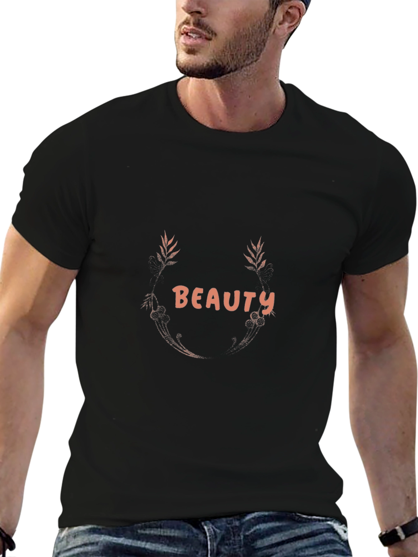 Beauty Graphic Tee - Stylish Black T-Shirt