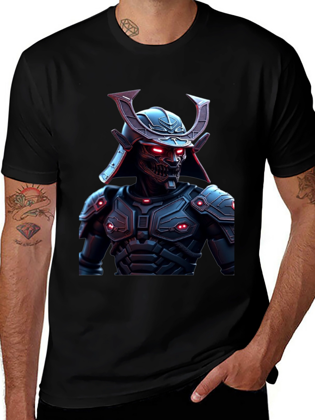 Cyberpunk Samurai Graphic Tee - Black