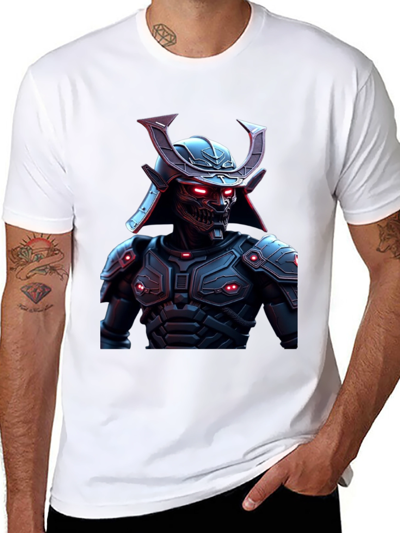 Cyberpunk Samurai Graphic Tee - Black