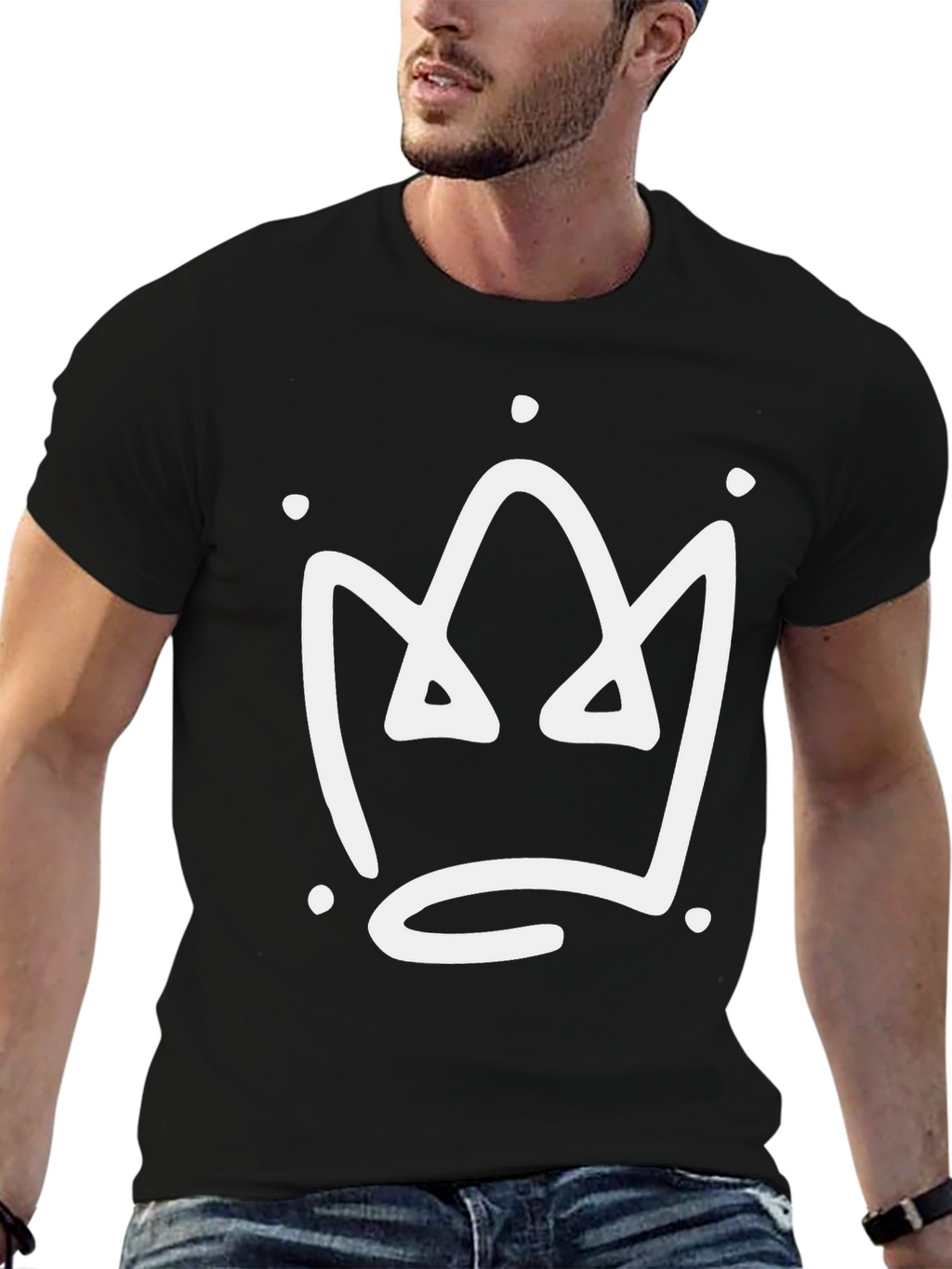Crown Graphic T-Shirt - Stylish Black Tee