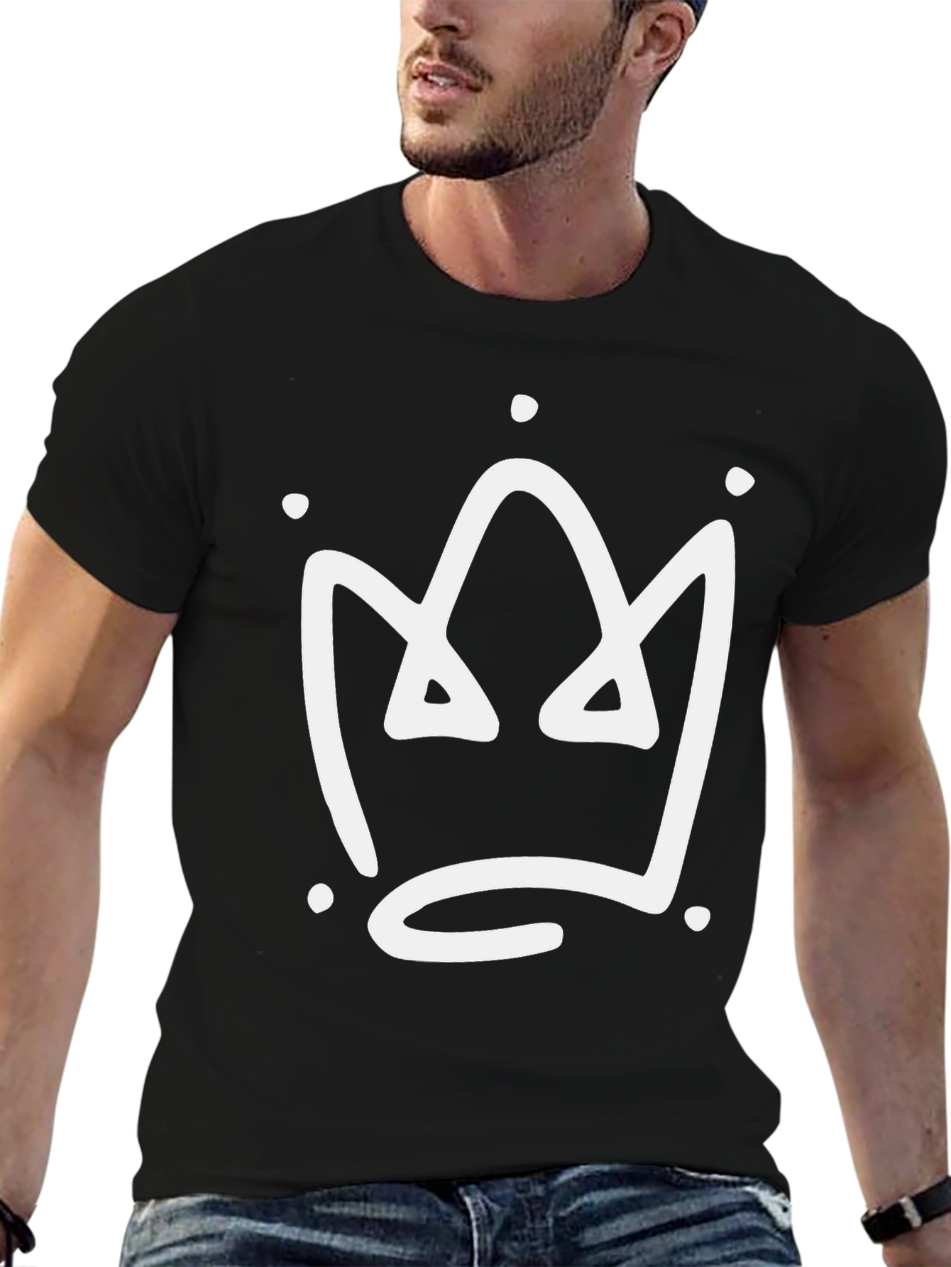 Crown Graphic T-Shirt - Stylish Black Tee