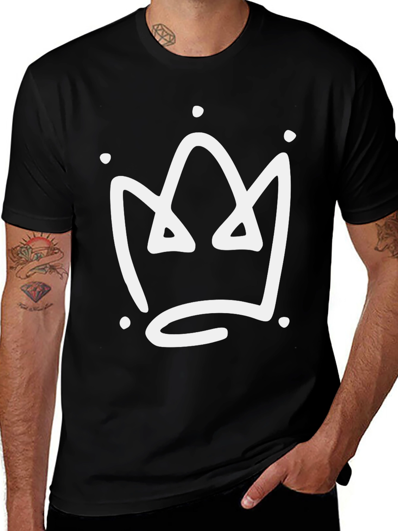 Crown Graphic T-Shirt - Stylish Black Tee