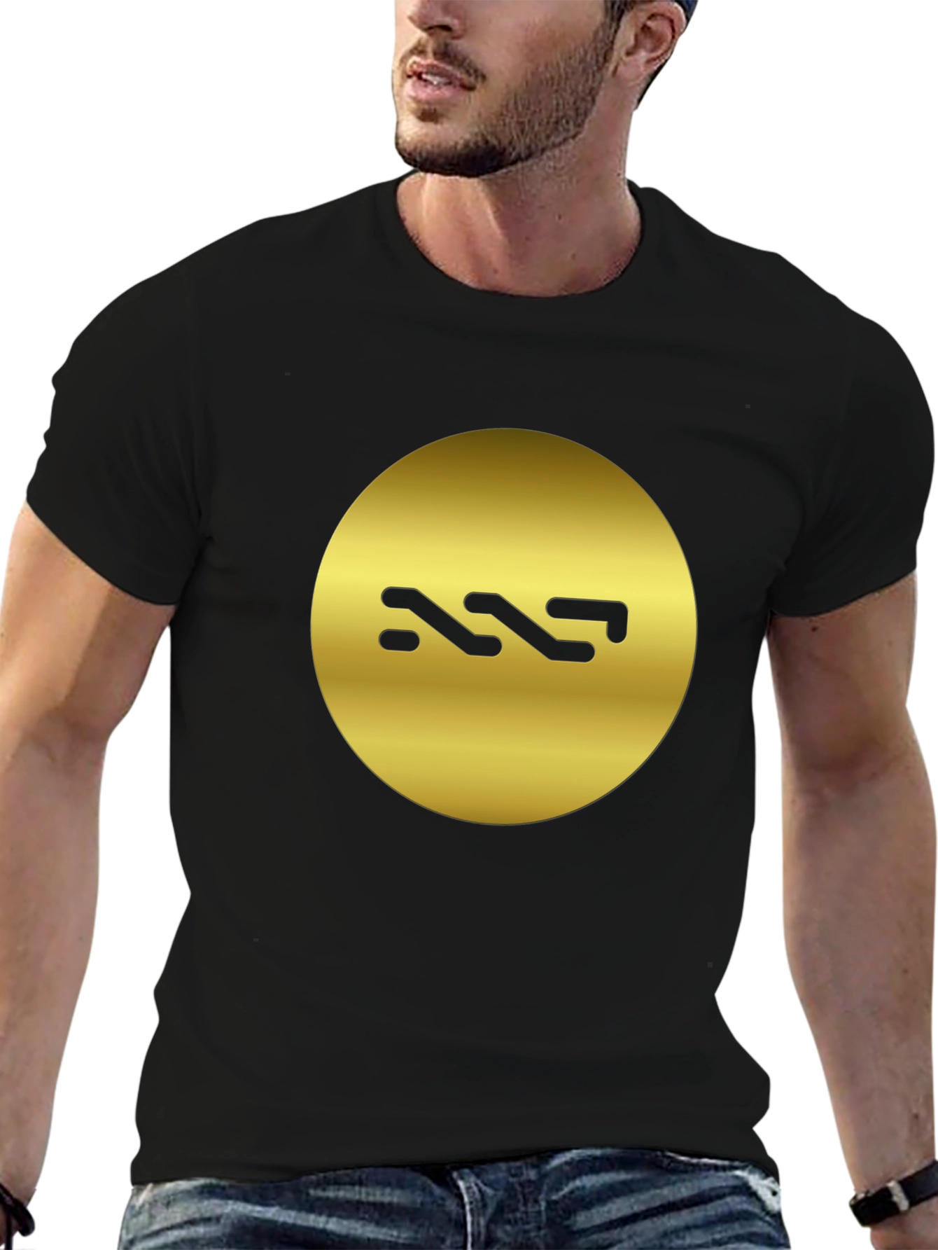 Gold Logo Black T-Shirt